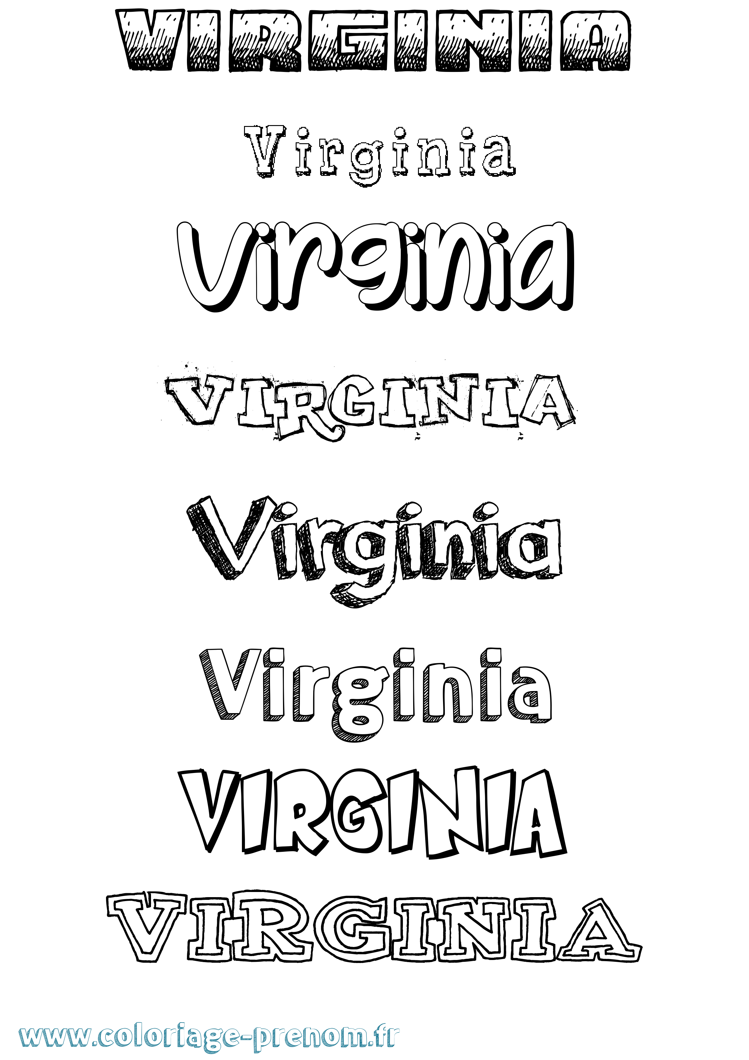 Coloriage Virginia Dessiné Coloriage prénom Virginia Dessiné