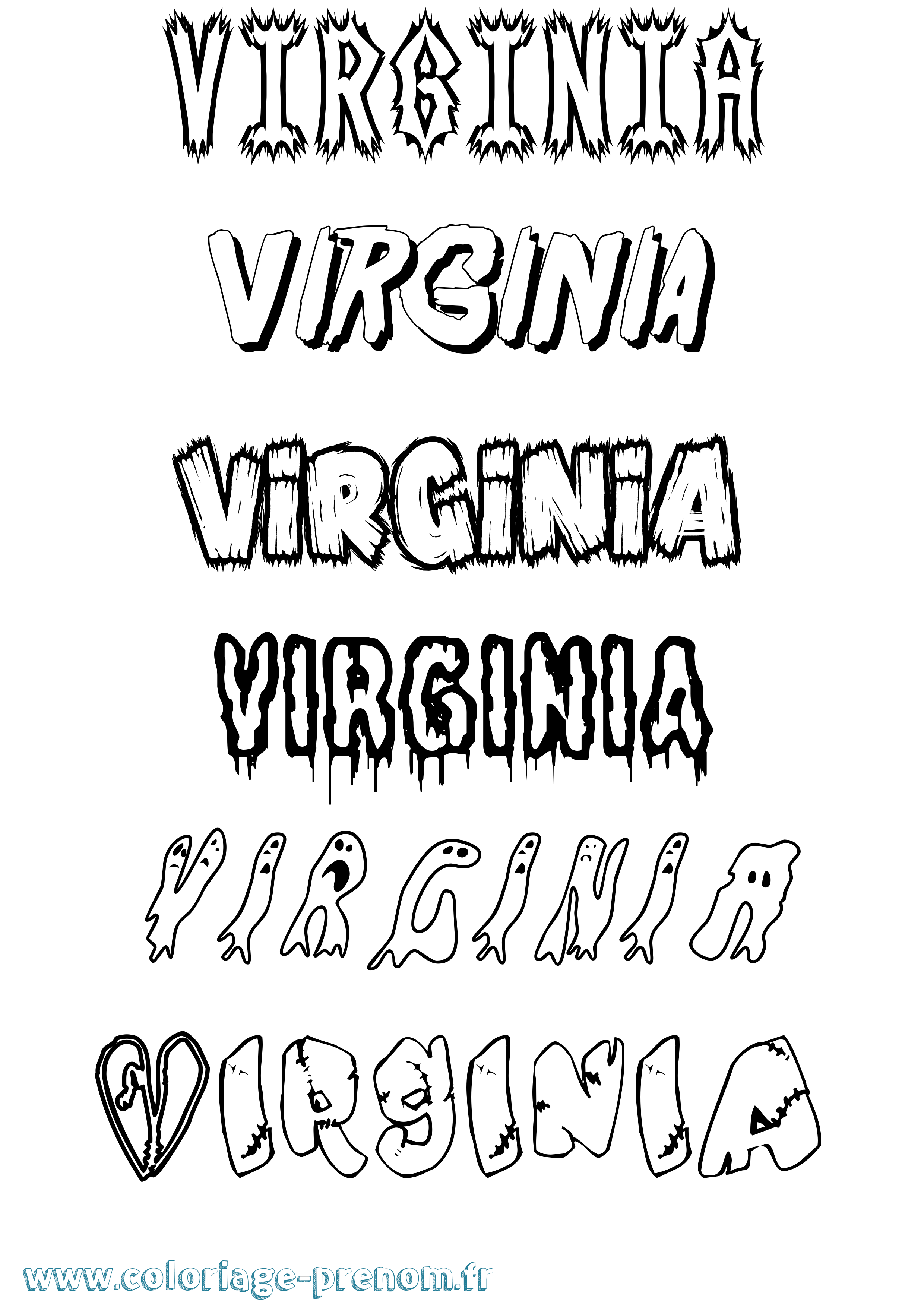 Coloriage Virginia Frisson Coloriage prénom Virginia Frisson