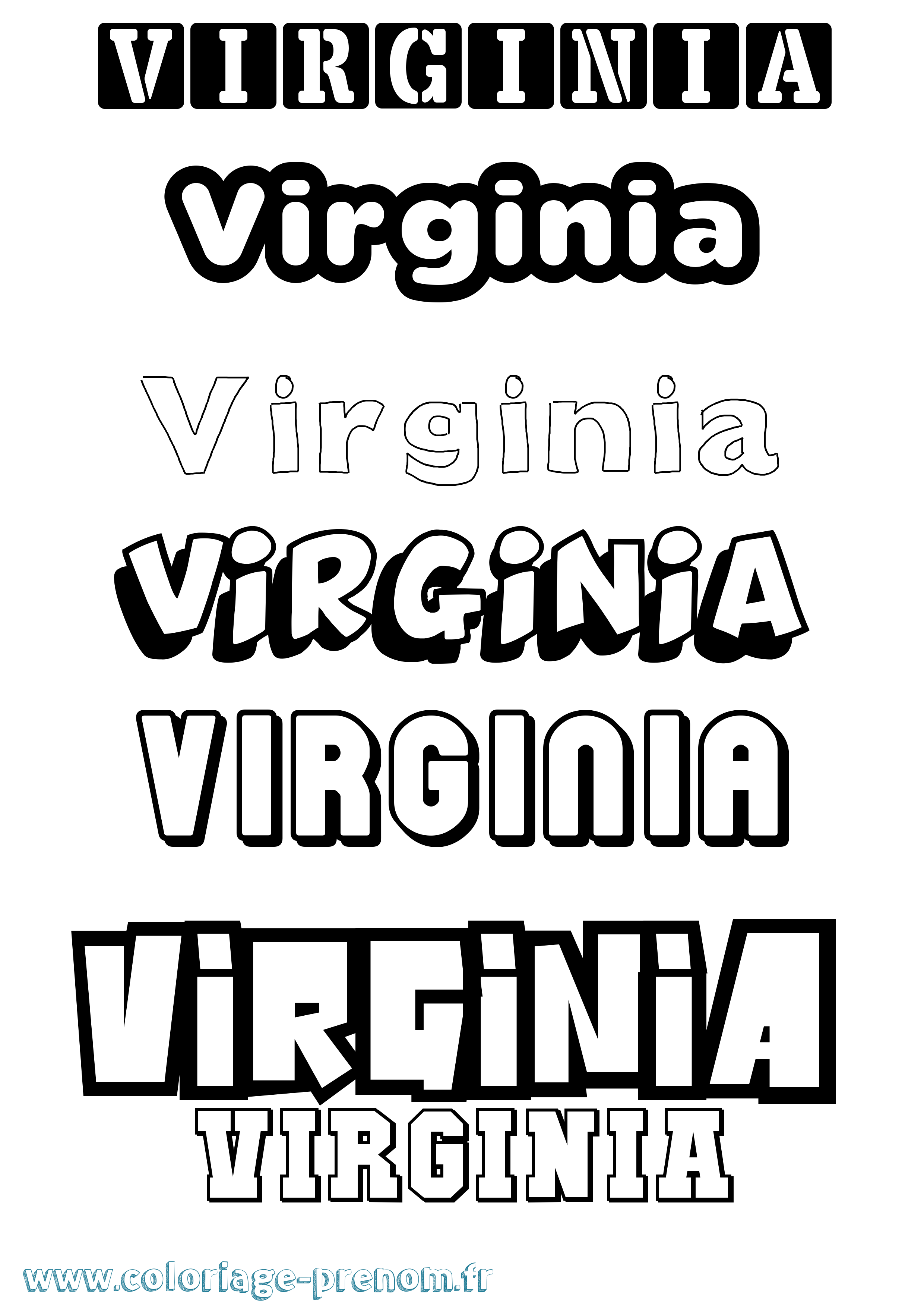 Coloriage Virginia Simple Coloriage prénom Virginia Simple