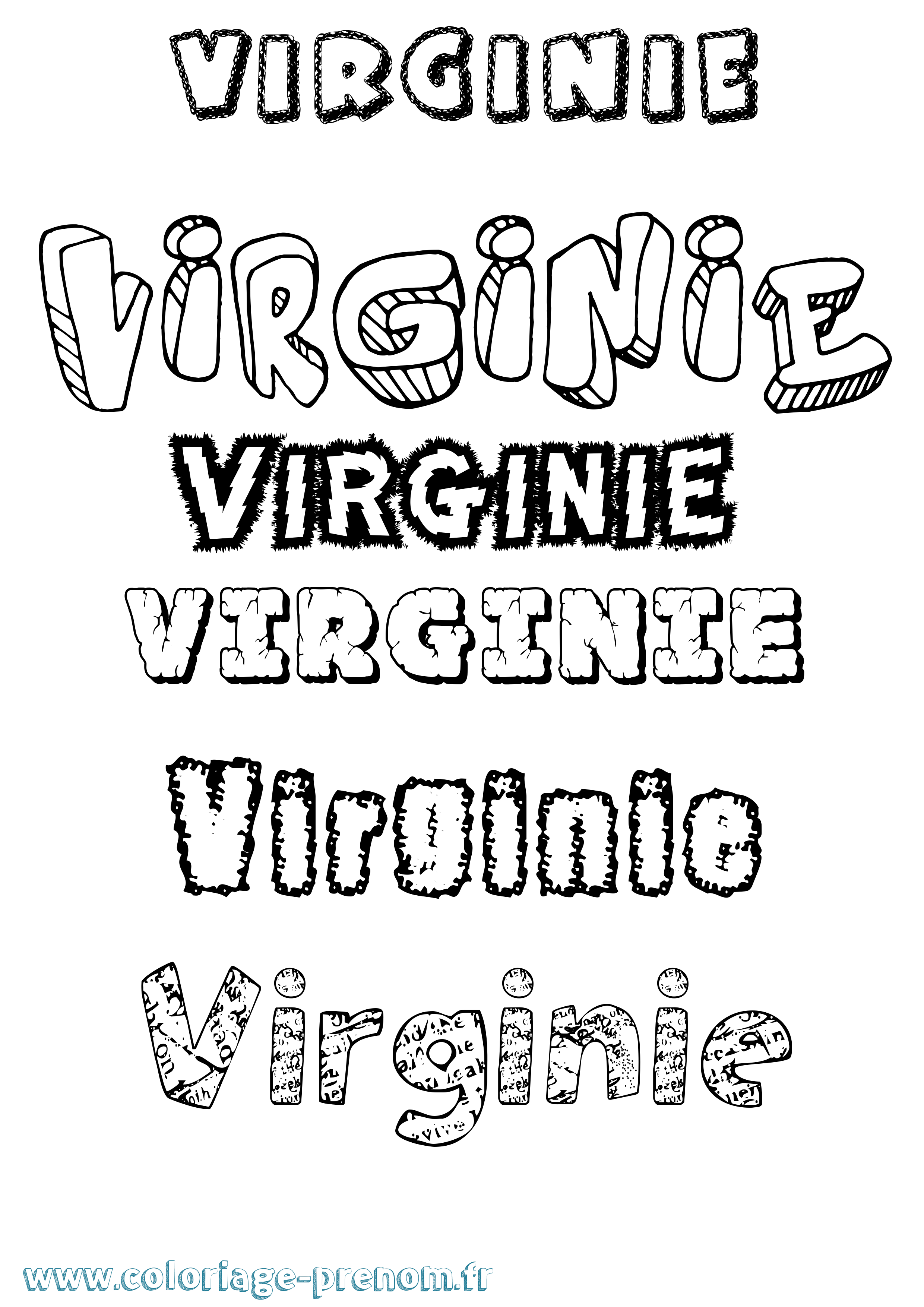 Coloriage Virginie Coloriage prénom Virginie