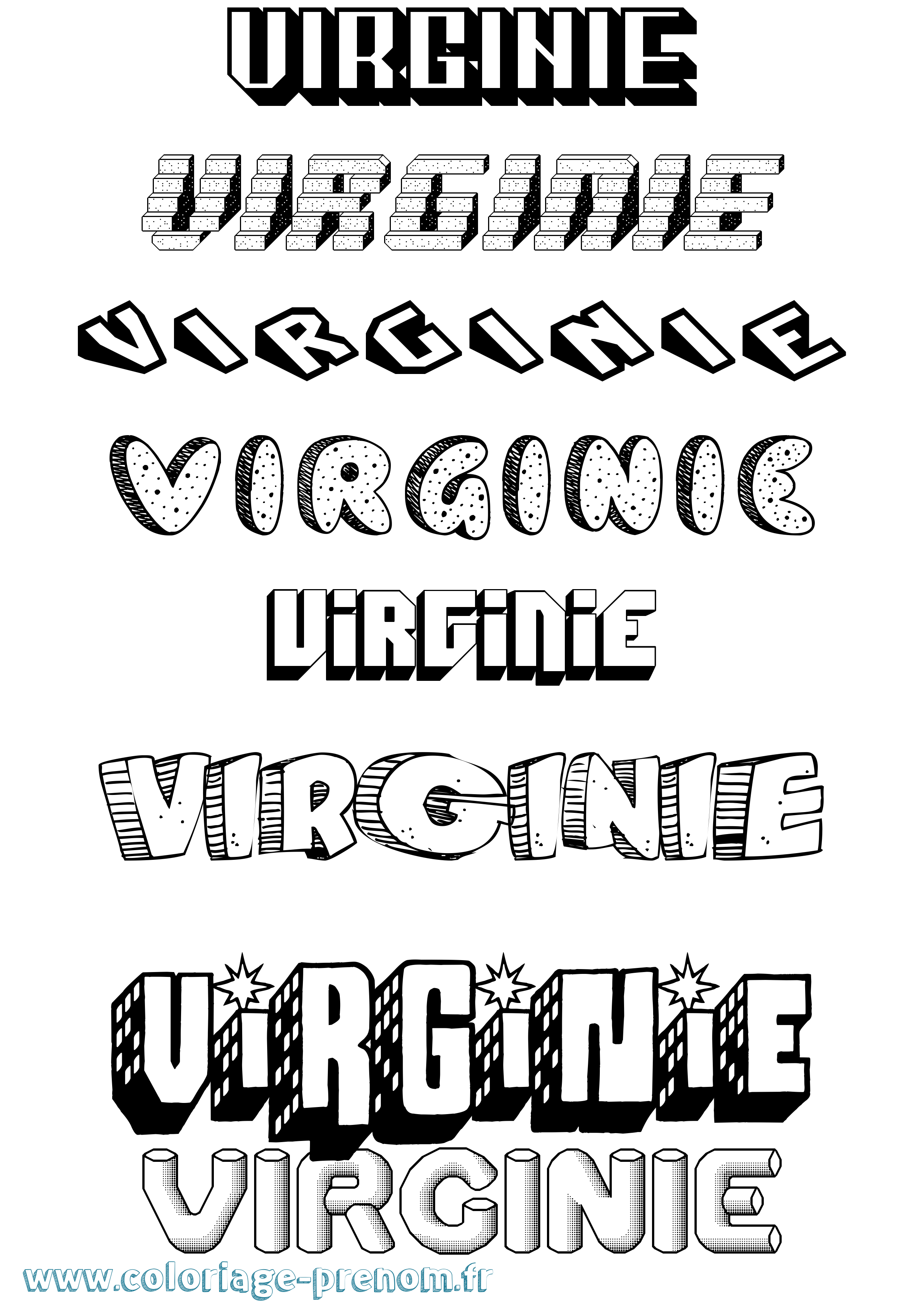 Coloriage Virginie Coloriage prénom Virginie