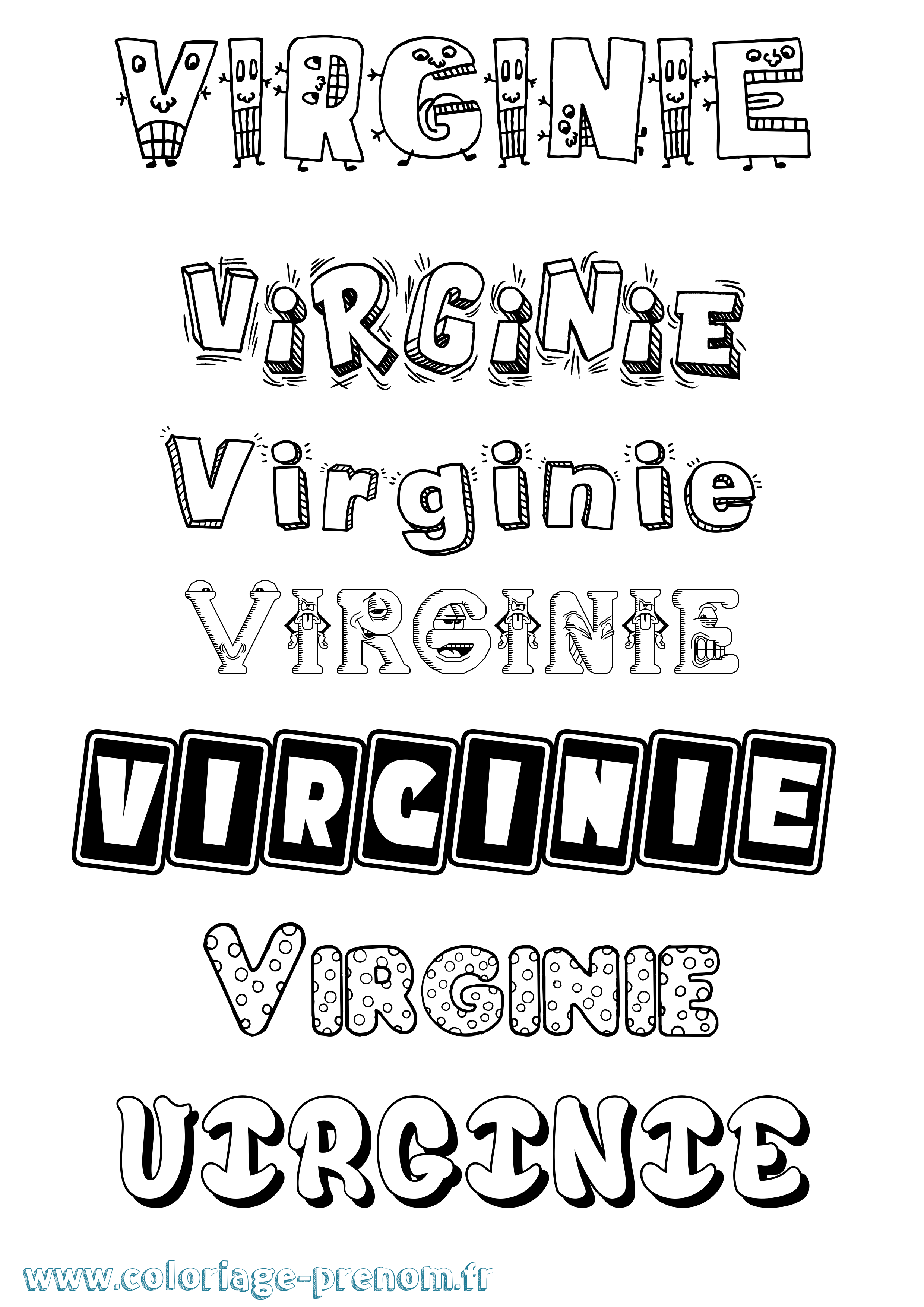 Coloriage Virginie Coloriage prénom Virginie