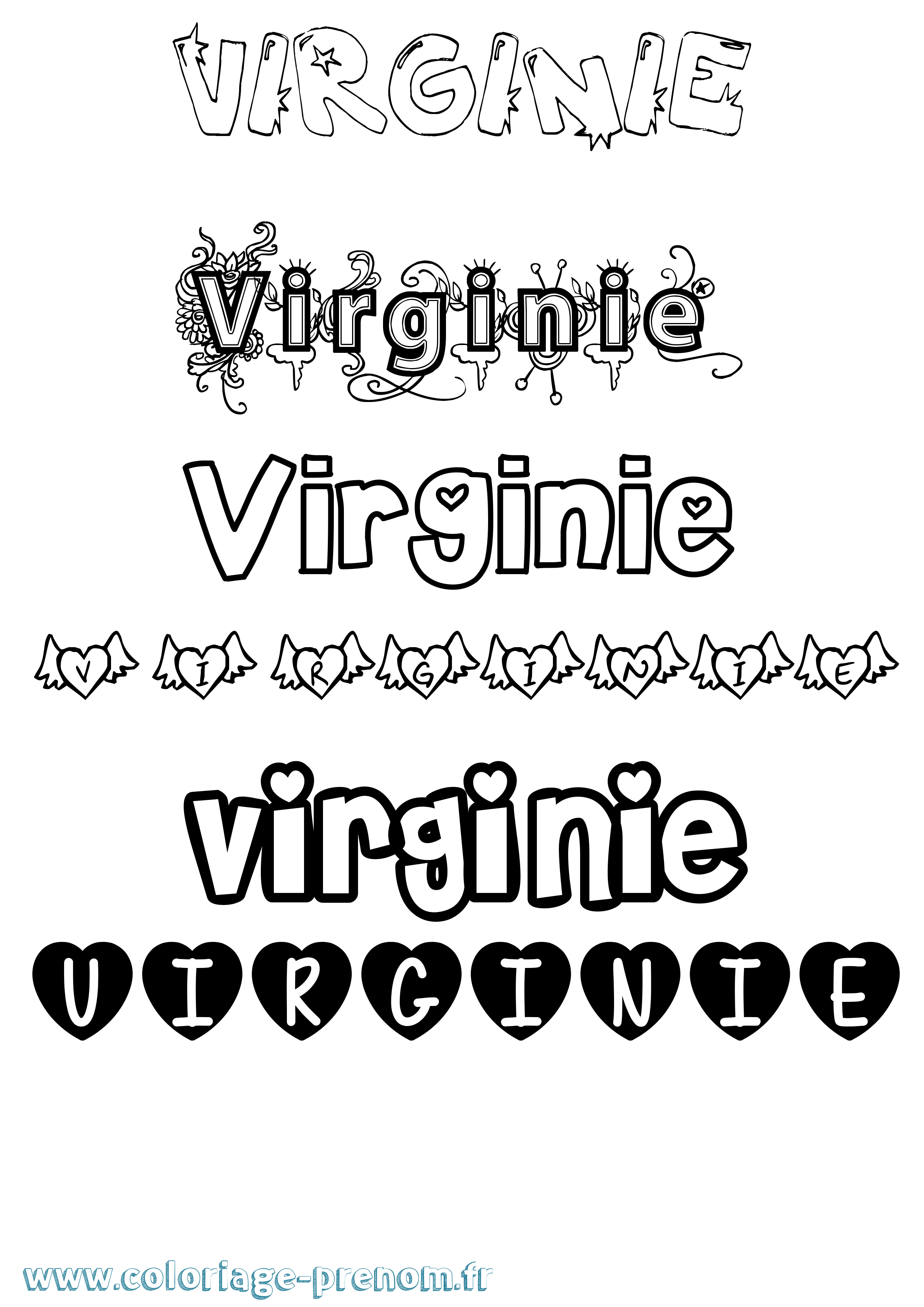 Coloriage Virginie Coloriage prénom Virginie