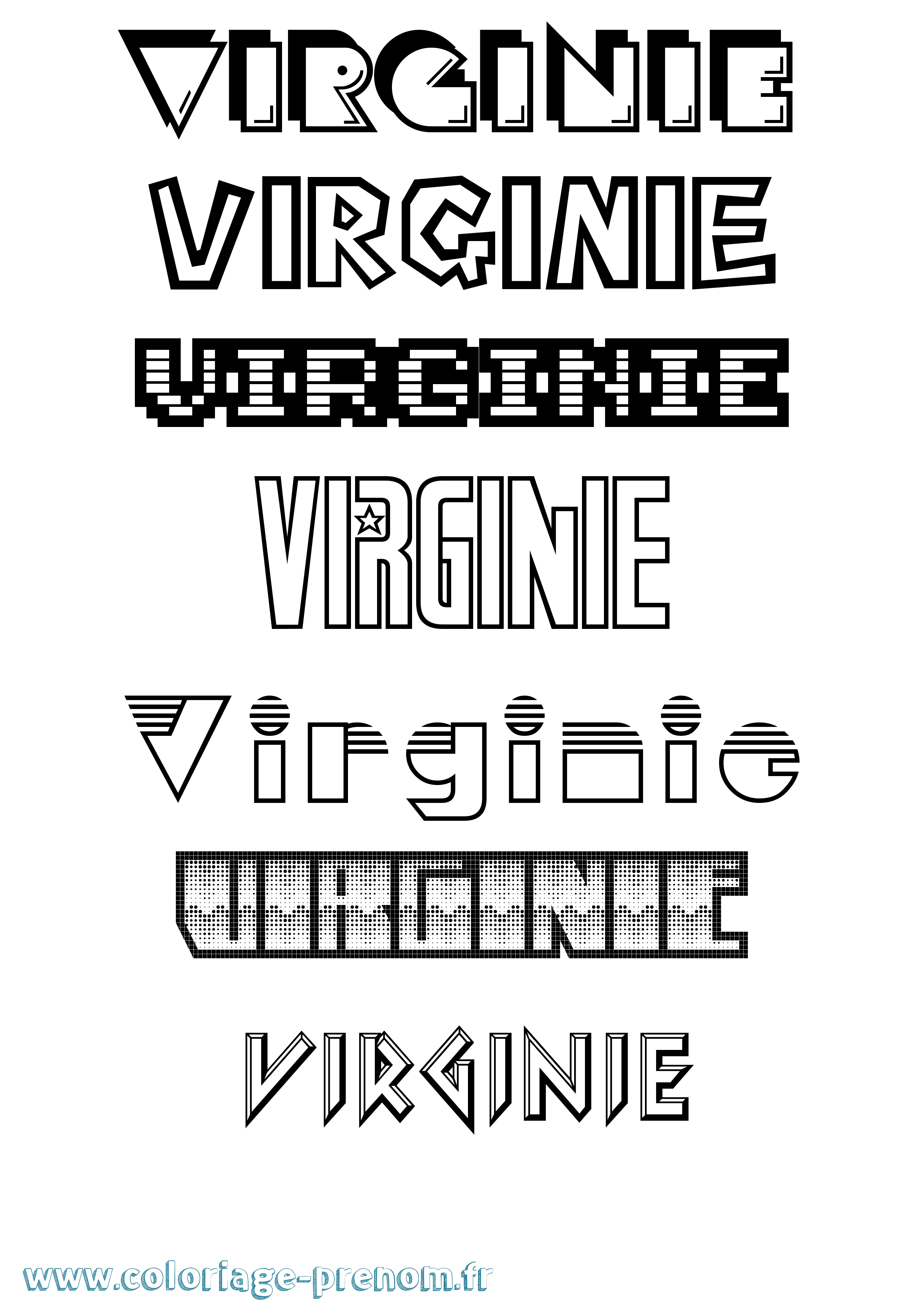 Coloriage Virginie Coloriage prénom Virginie