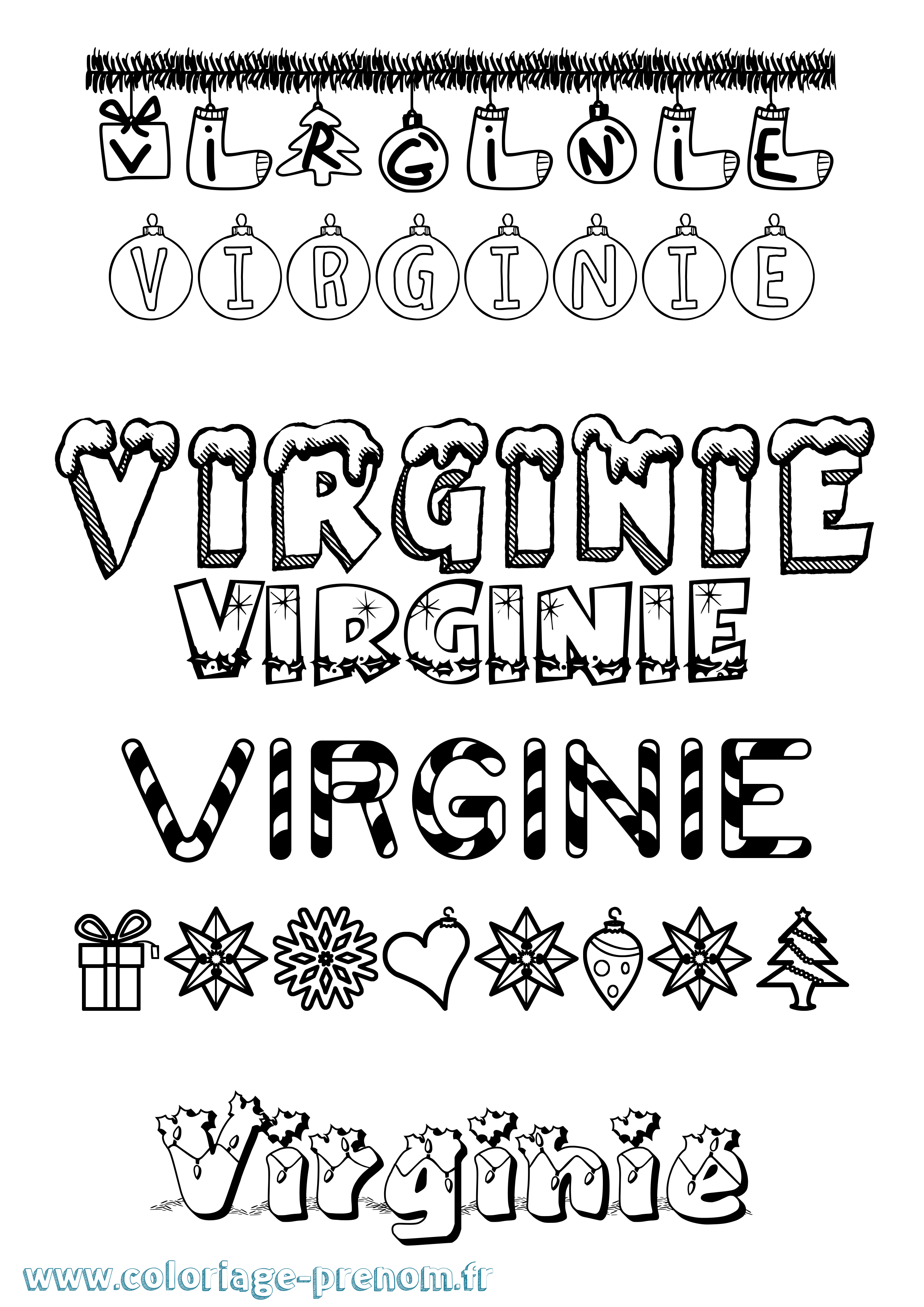 Coloriage Virginie Coloriage prénom Virginie