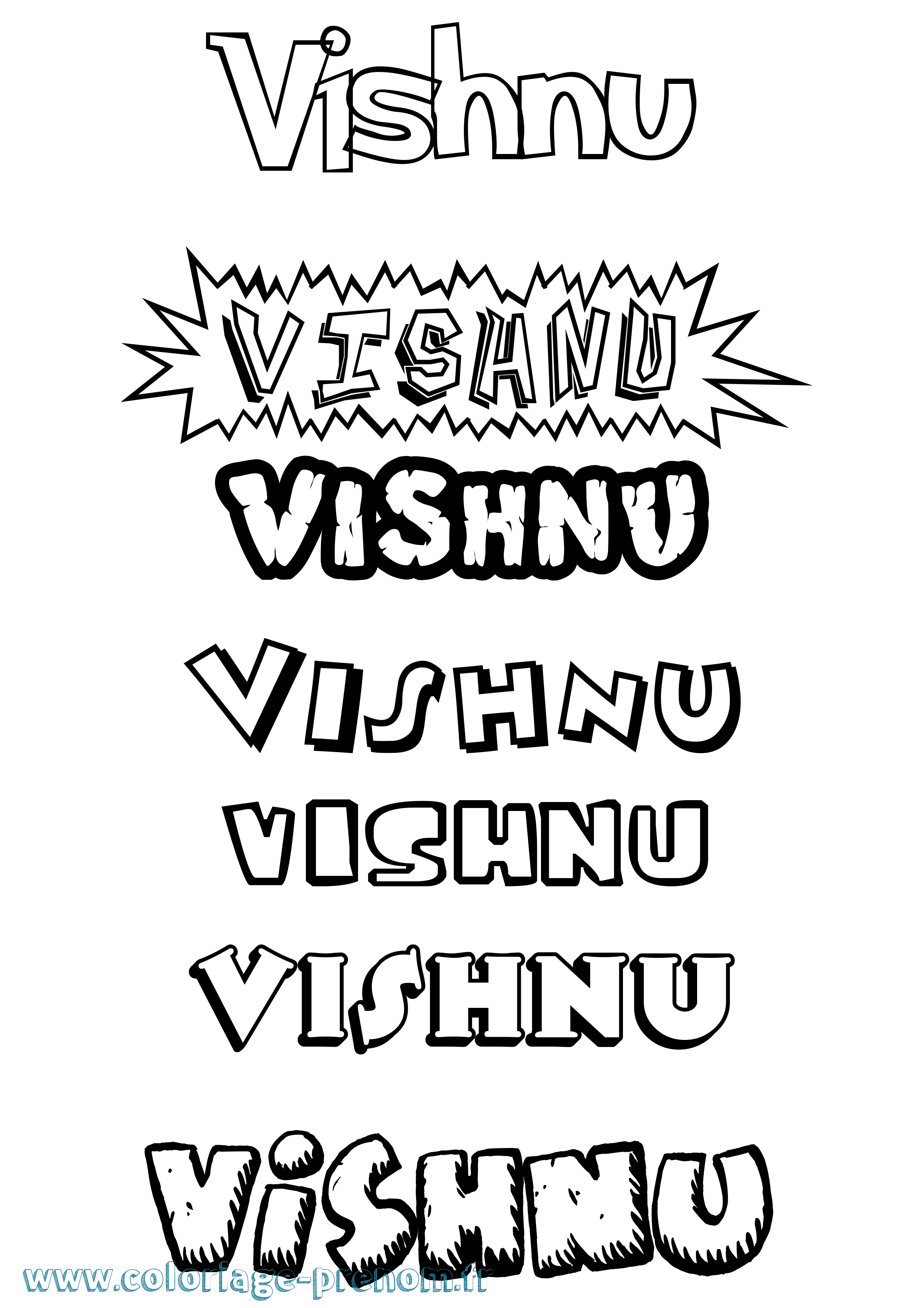 Coloriage Vishnu Dessin Animé Coloriage prénom Vishnu Dessin Animé