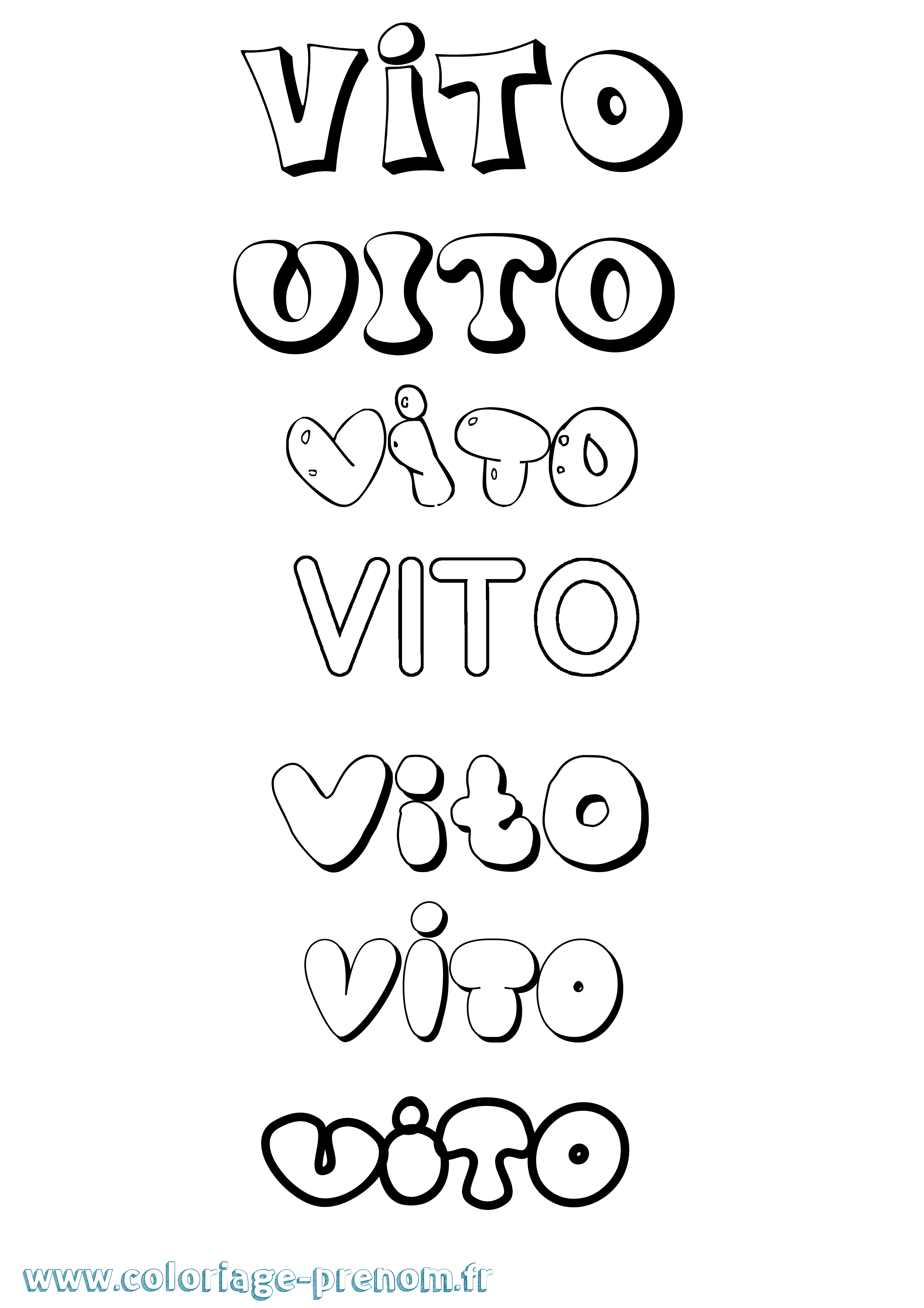 Coloriage Vito Bubble Coloriage prénom Vito Bubble