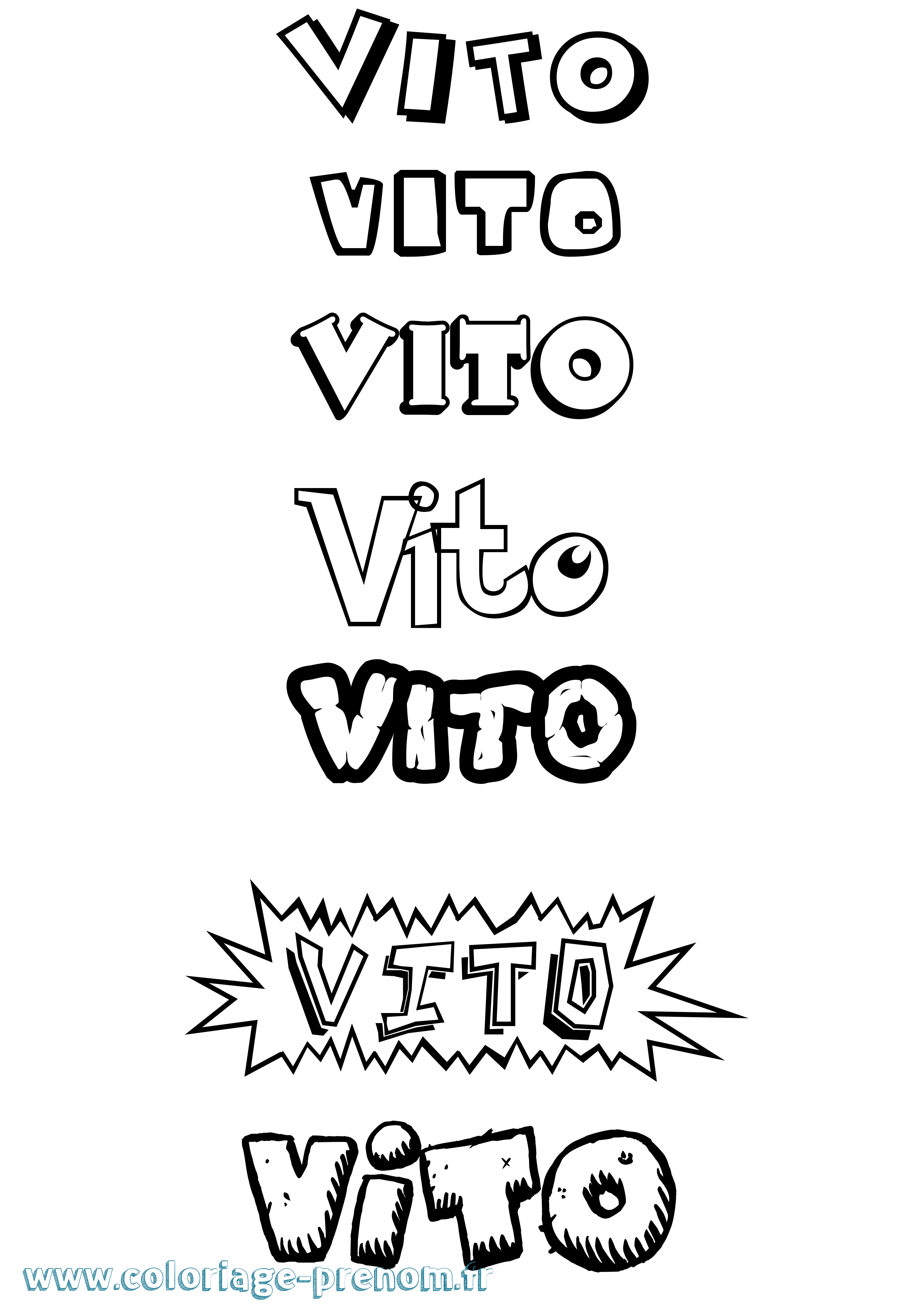 Coloriage prénom Vito Dessin Animé