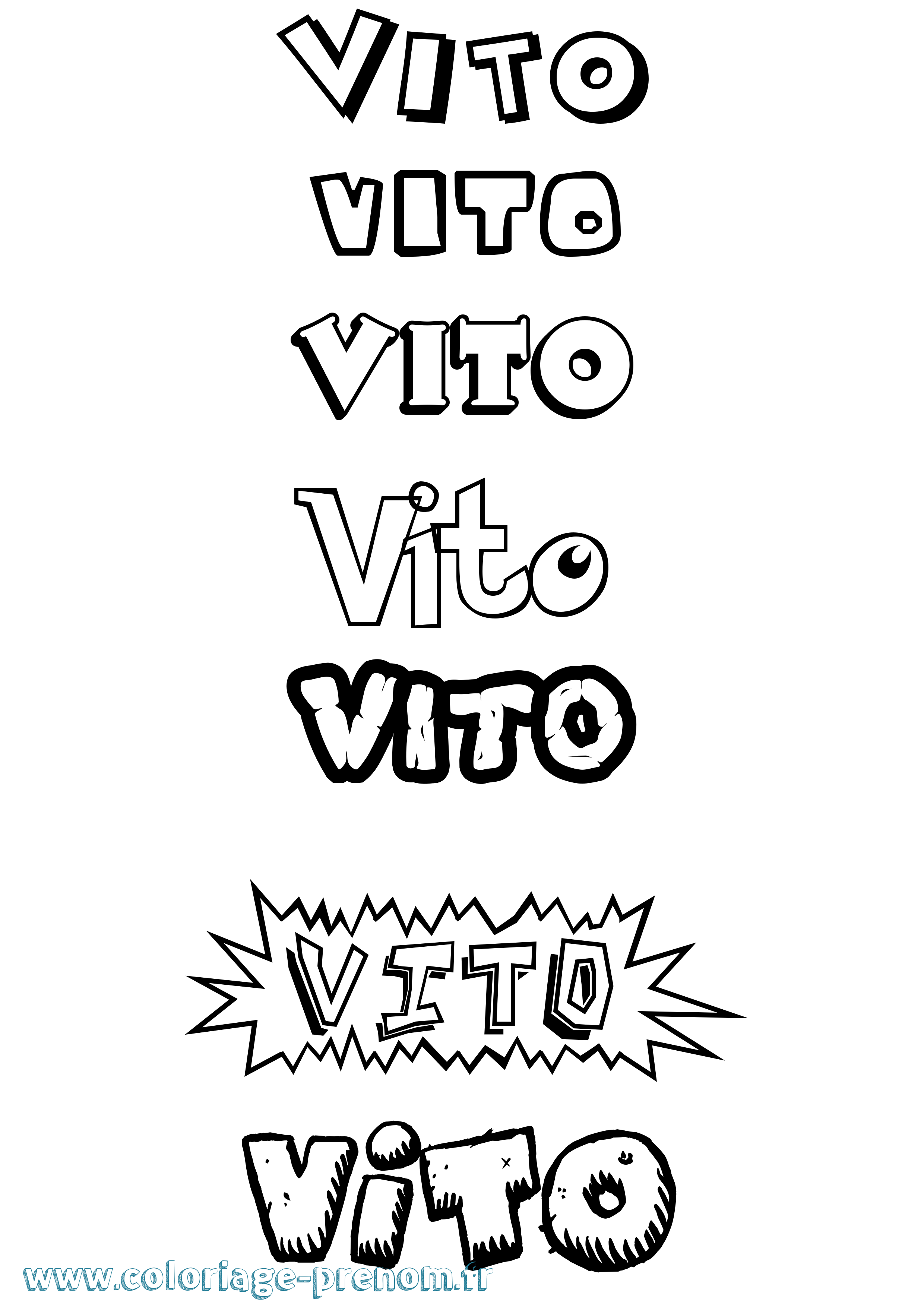 Coloriage Vito Dessin Animé Coloriage prénom Vito Dessin Animé