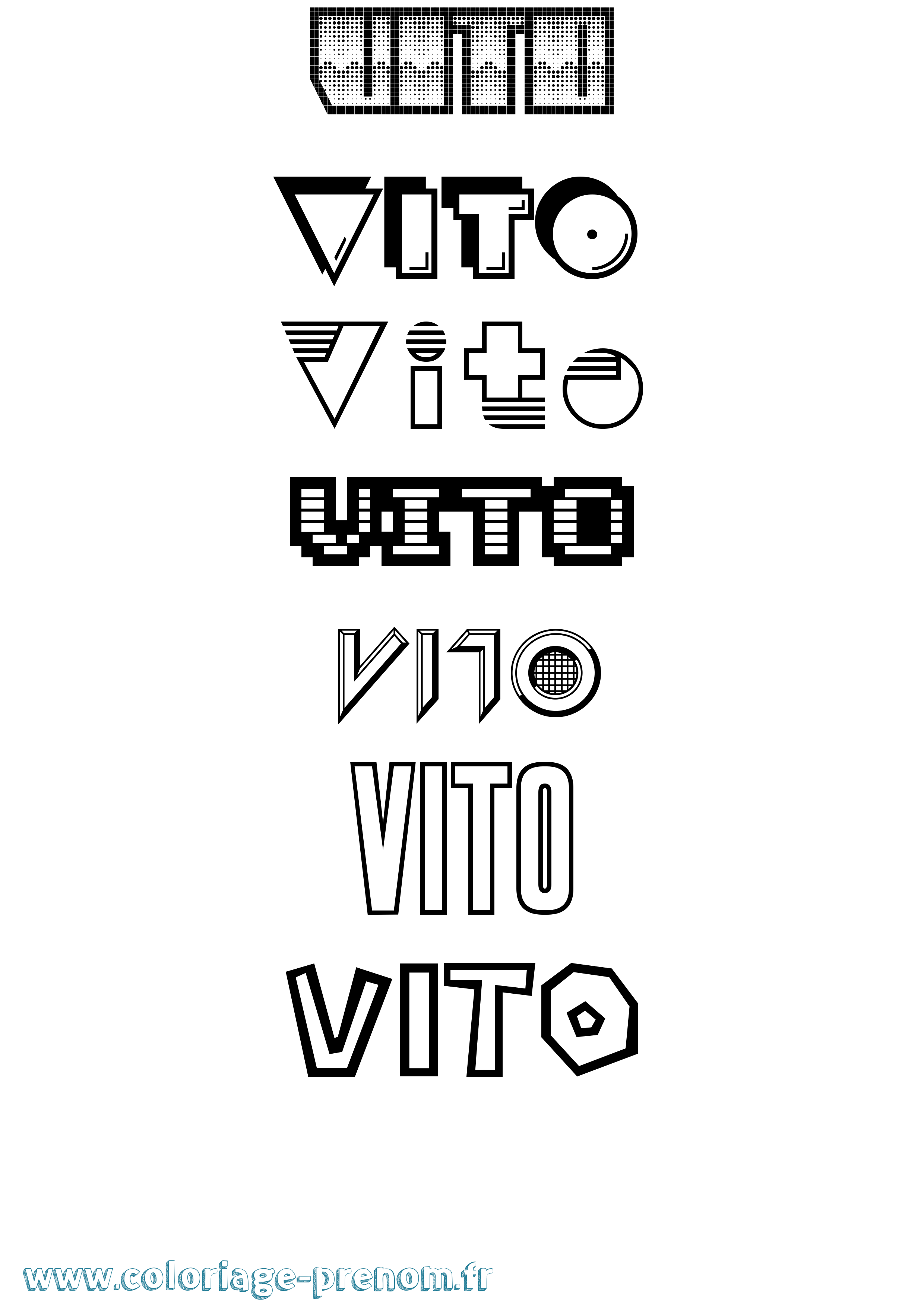 Coloriage Vito Jeux Vidéos Coloriage prénom Vito Jeux Vidéos