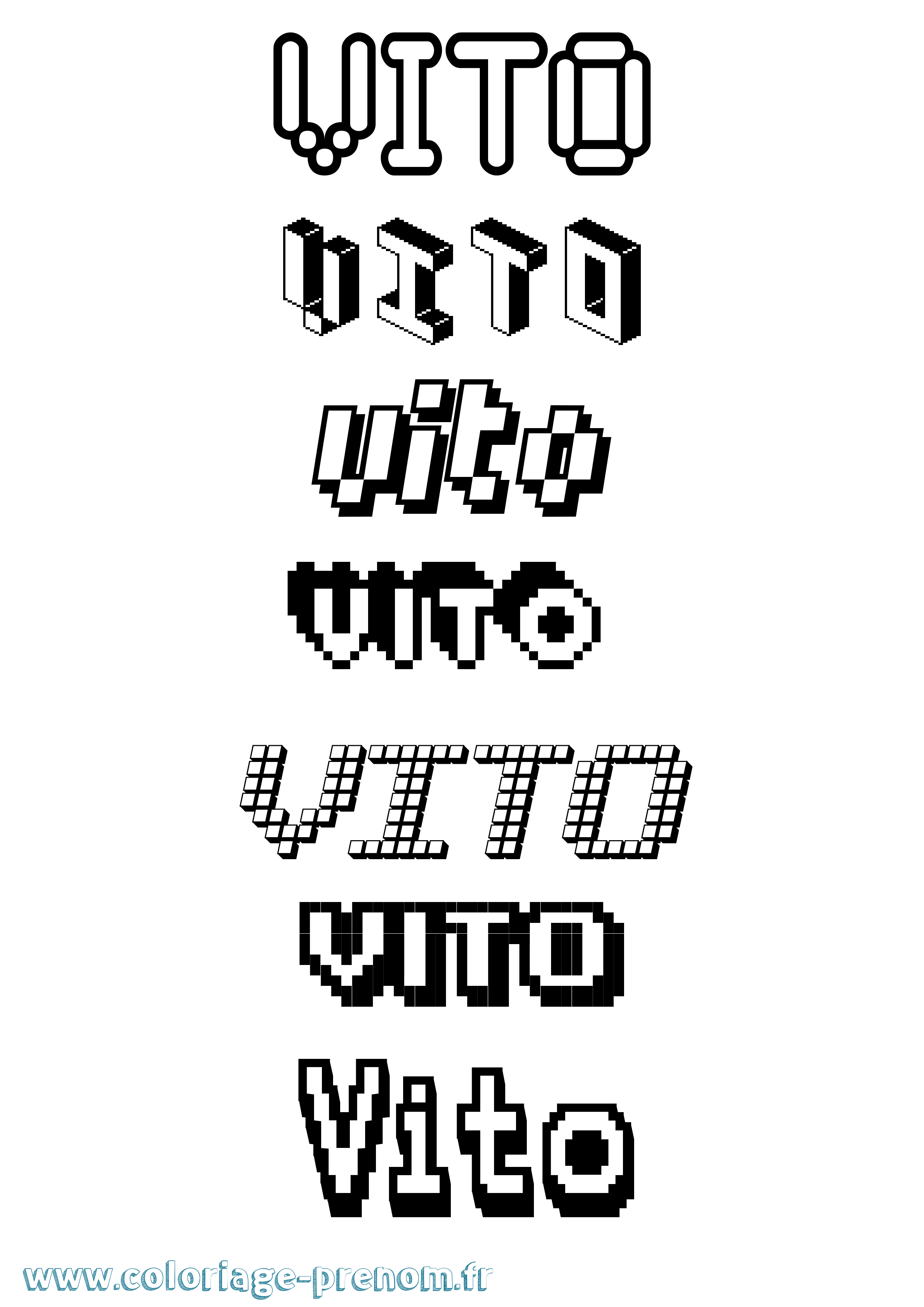 Coloriage prénom Vito Pixel