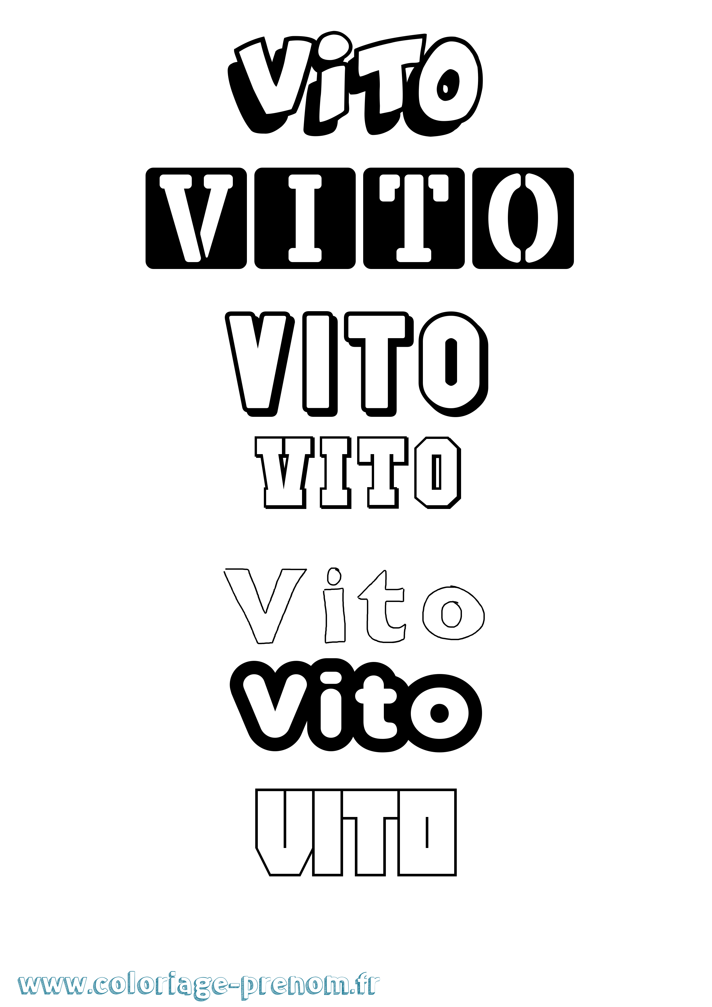 Coloriage prénom Vito Simple