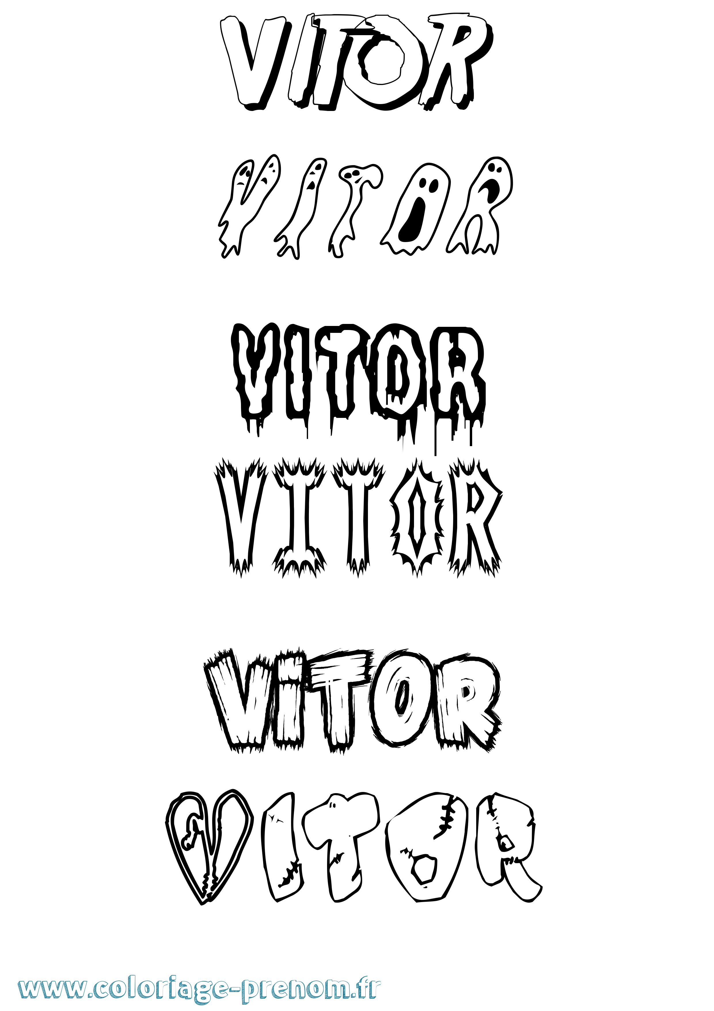 Coloriage prénom Vitor Frisson