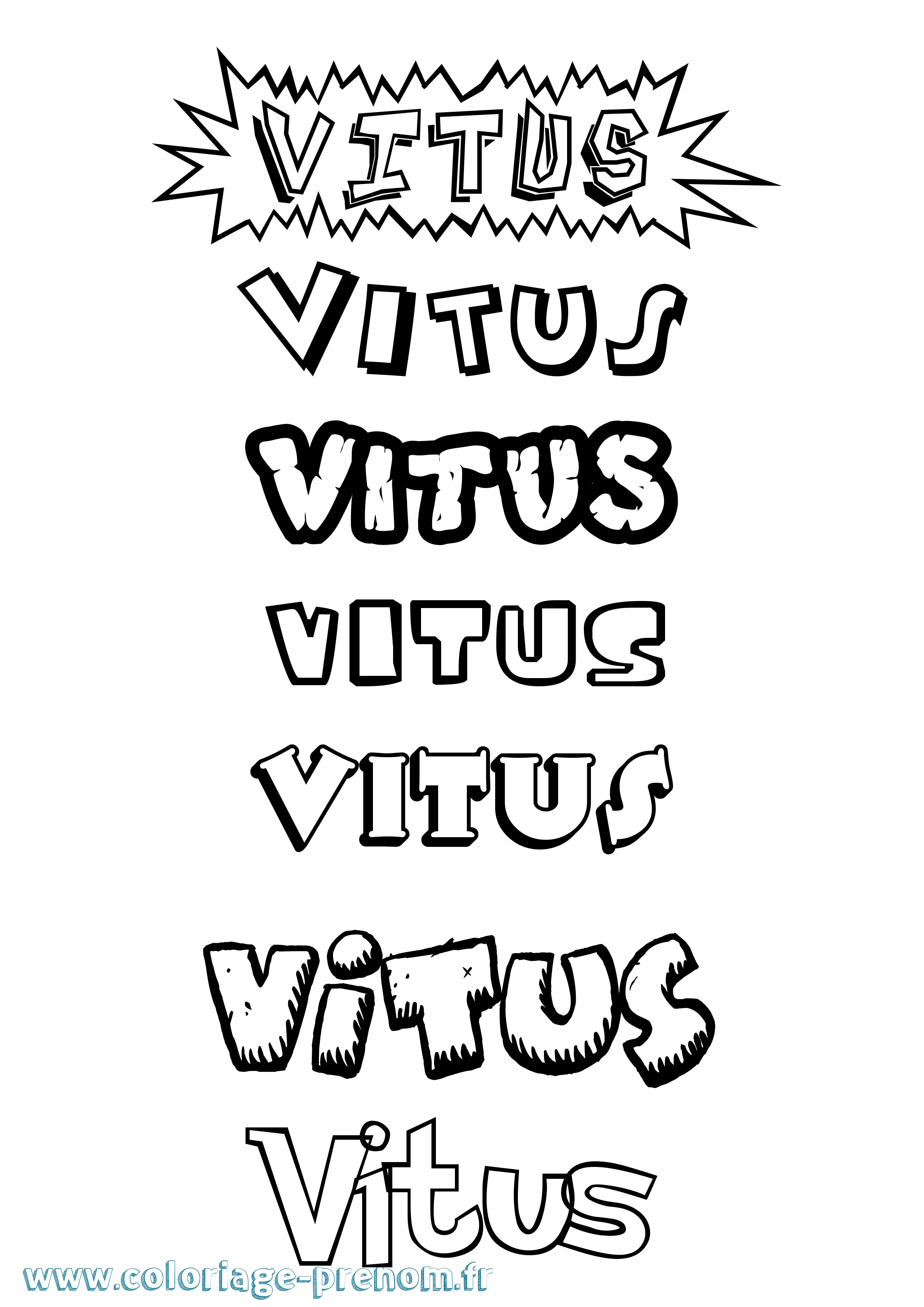 Coloriage Vitus Dessin Animé Coloriage prénom Vitus Dessin Animé