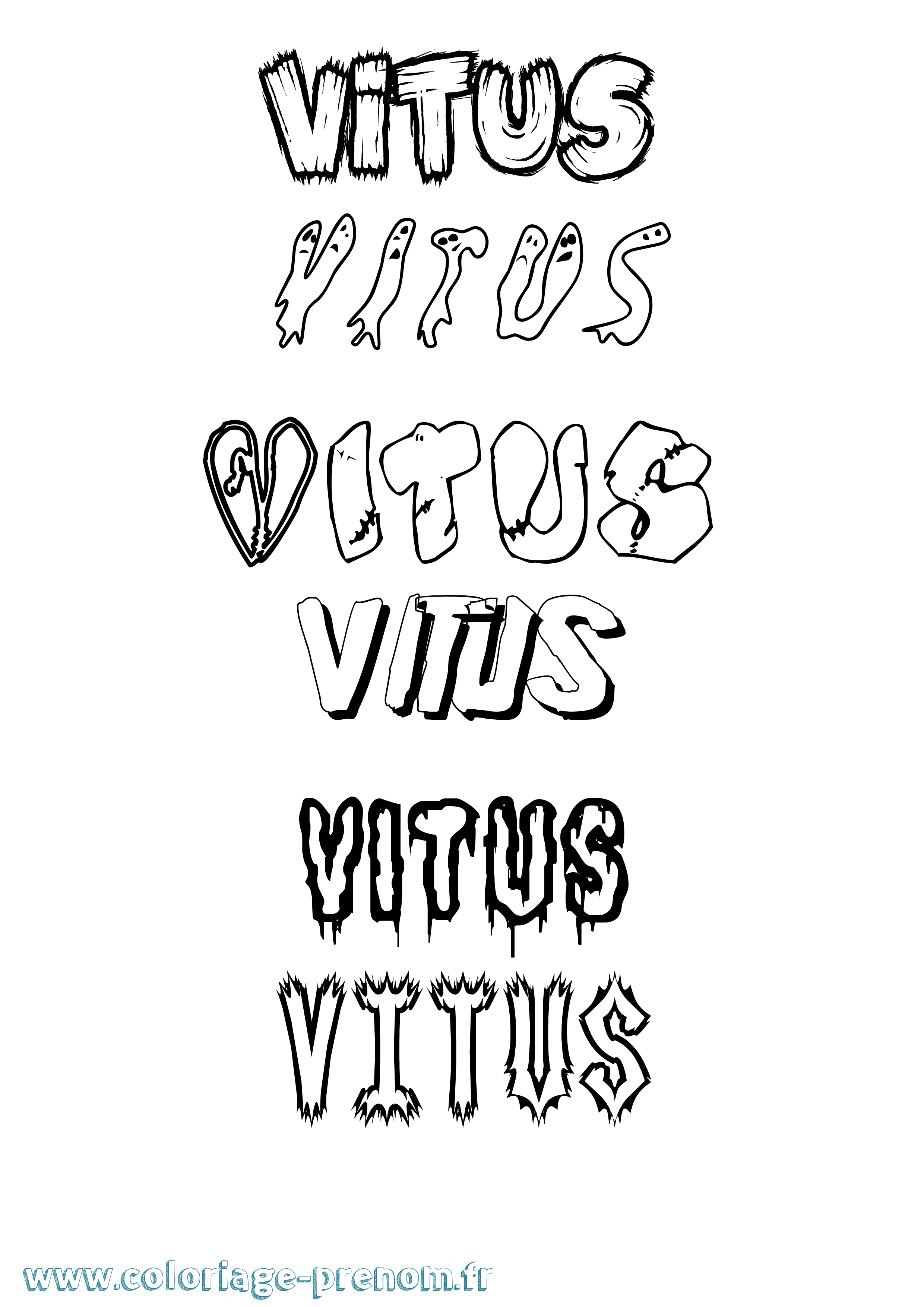 Coloriage Vitus Frisson Coloriage prénom Vitus Frisson