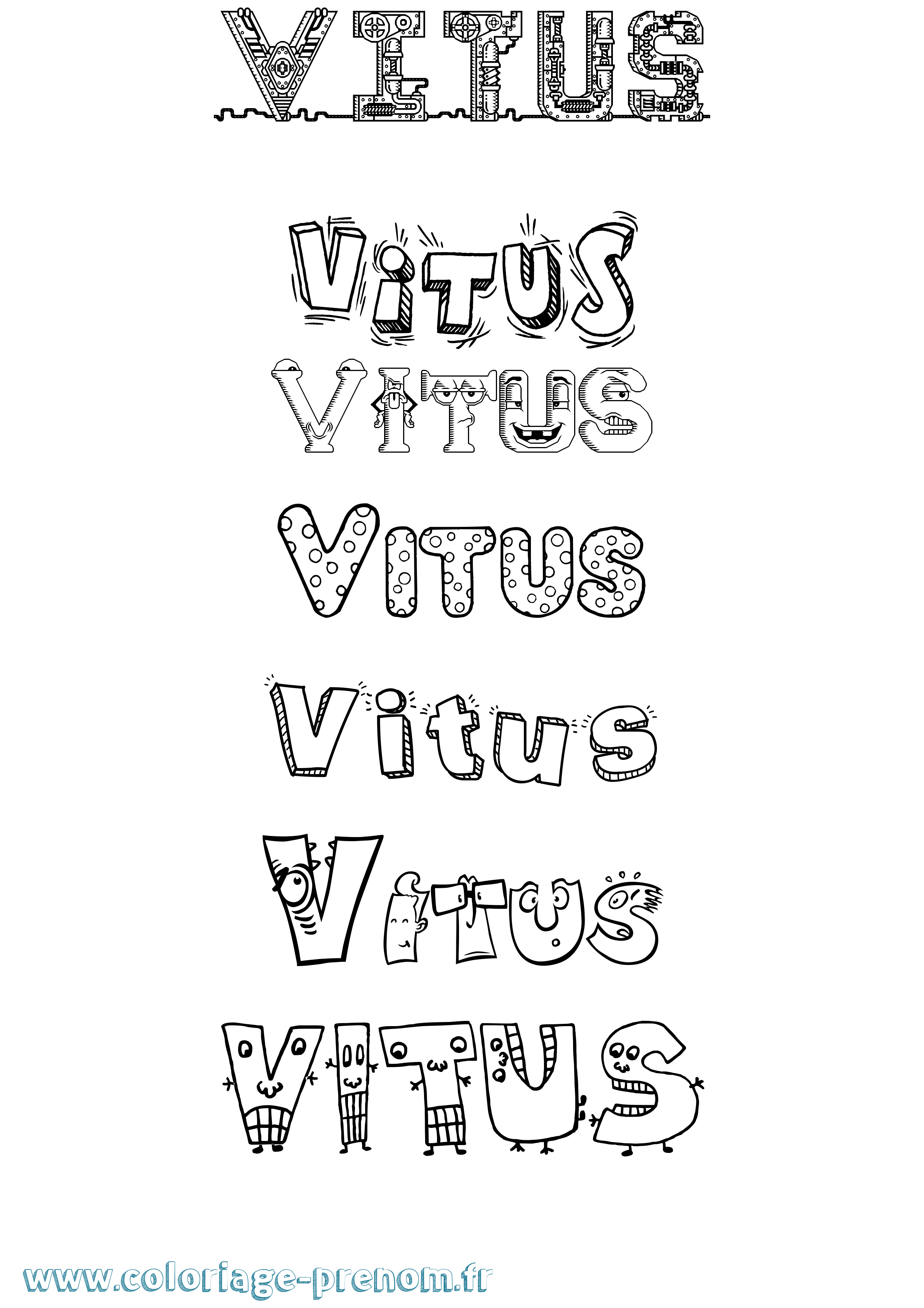 Coloriage prénom Vitus Fun