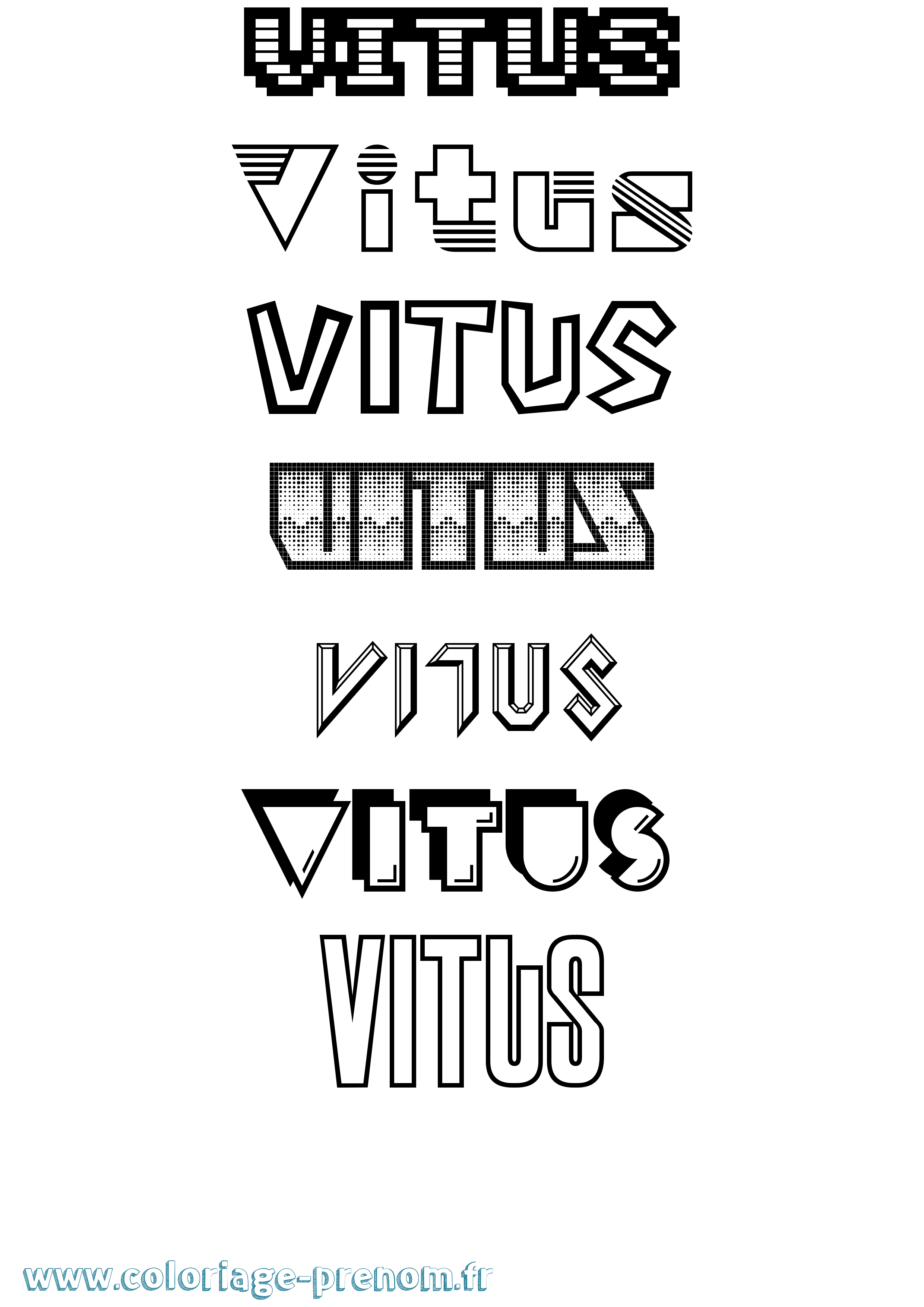 Coloriage Vitus Jeux Vidéos Coloriage prénom Vitus Jeux Vidéos