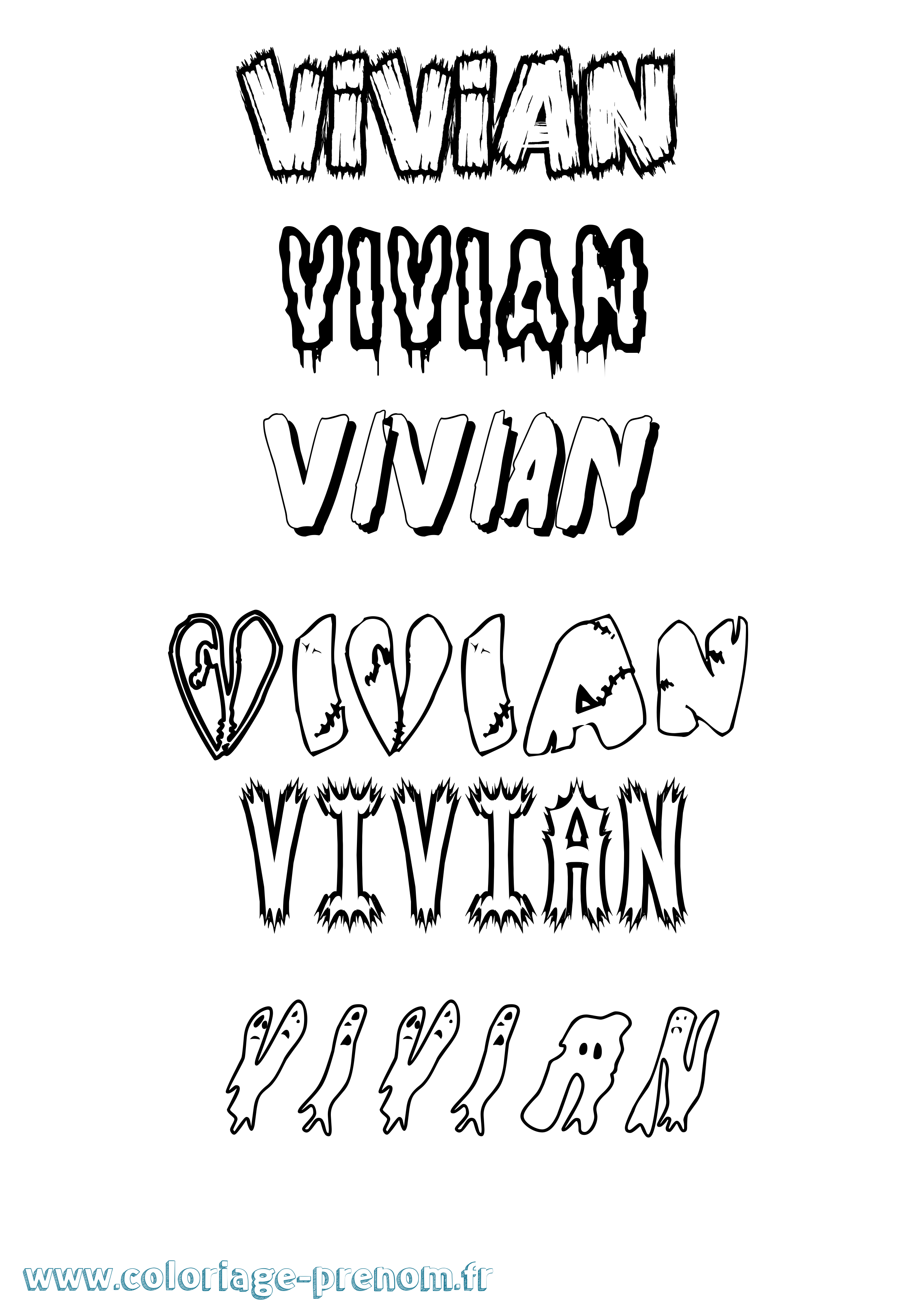 Coloriage Vivian Frisson Coloriage prénom Vivian Frisson