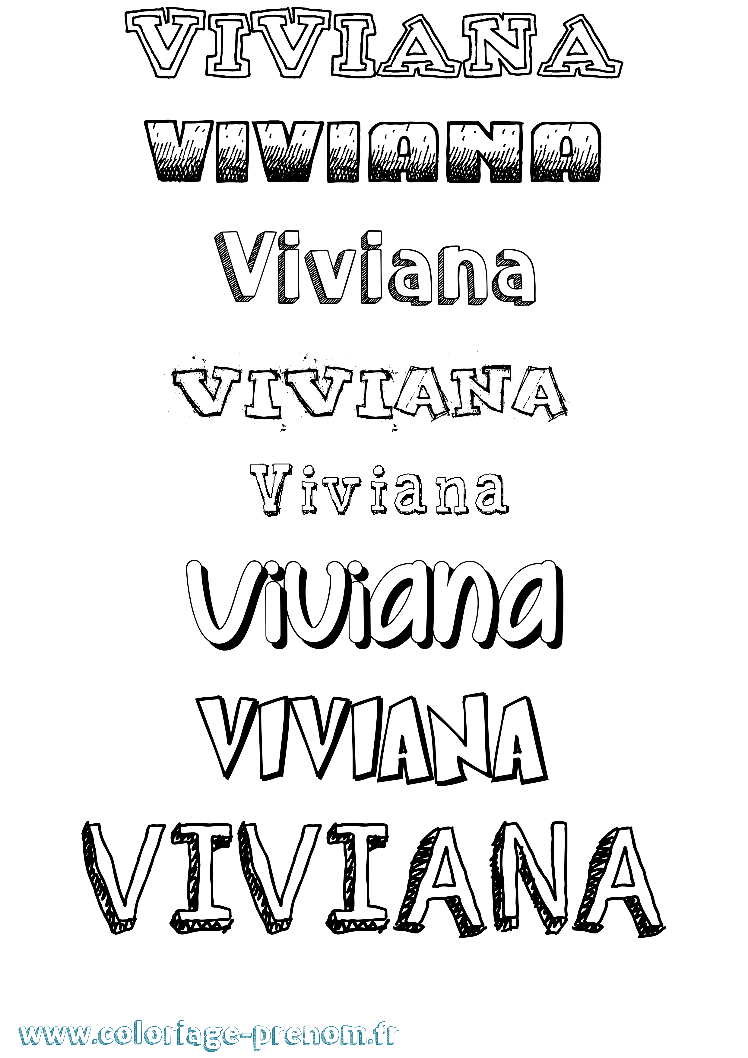 Coloriage prénom Viviana Dessiné