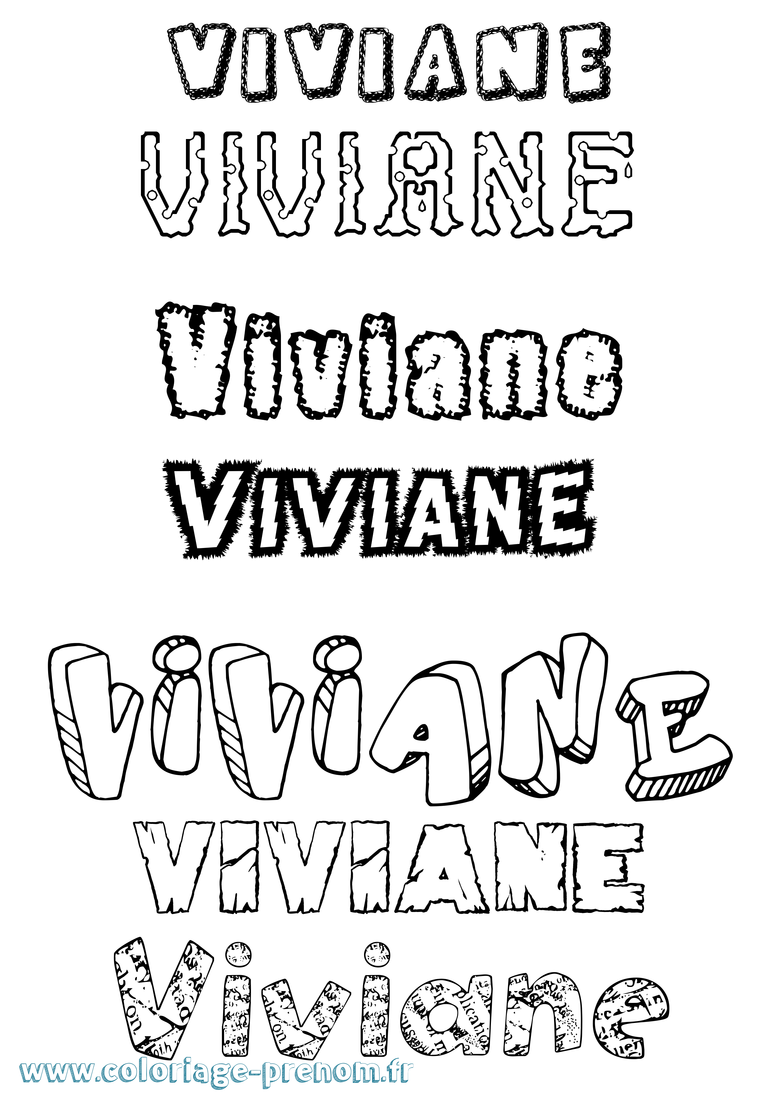 Coloriage prénom Viviane