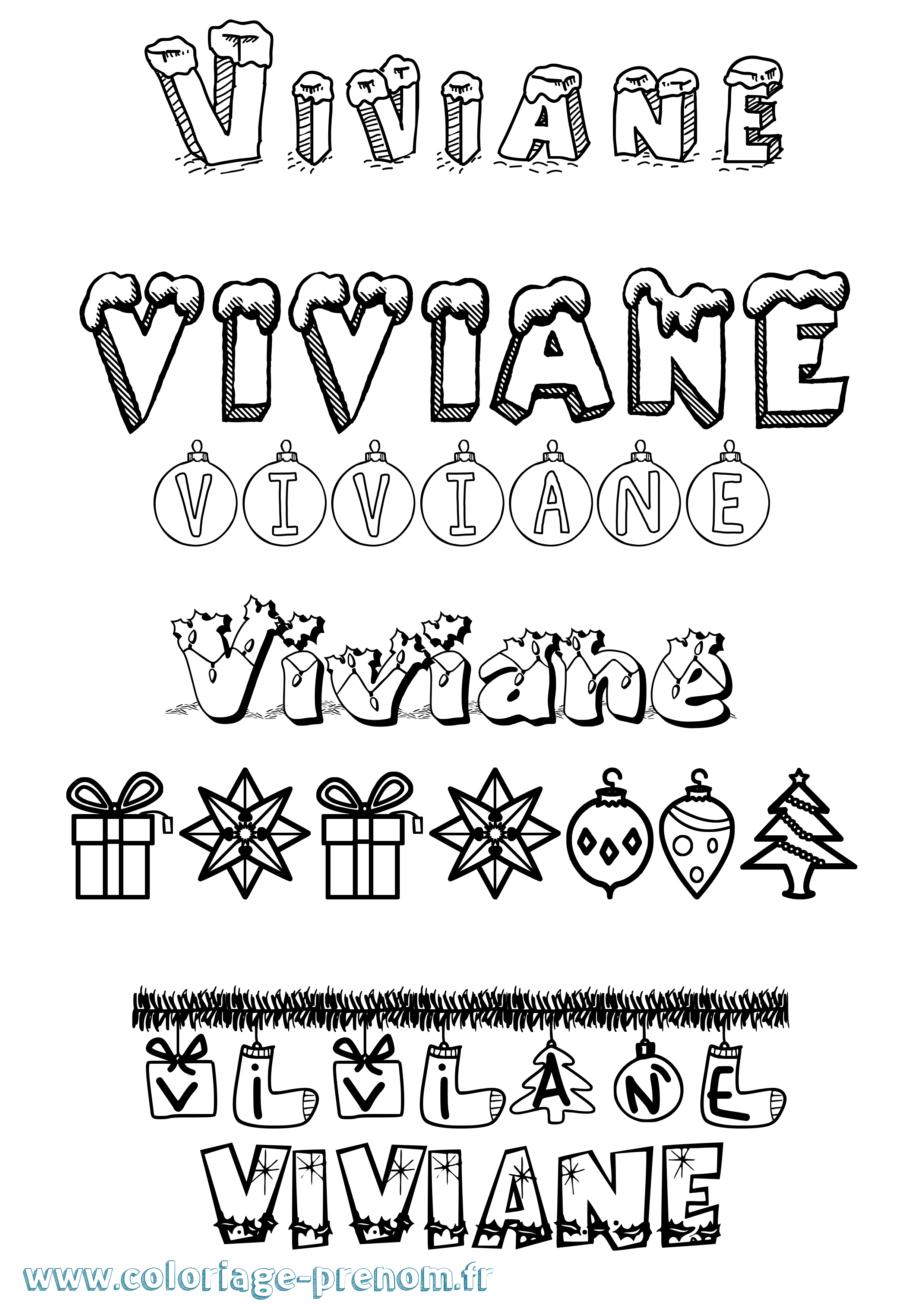 Coloriage prénom Viviane