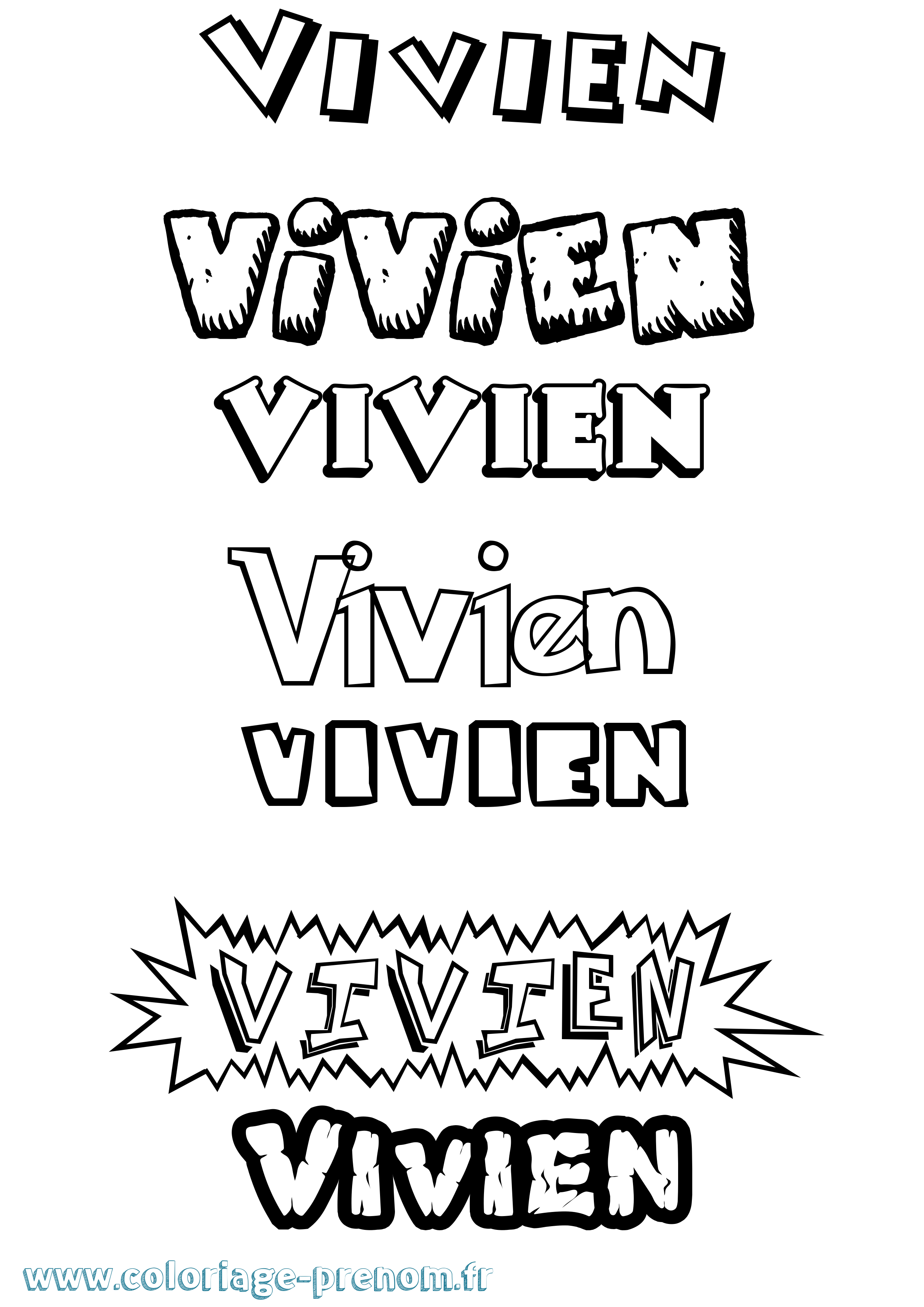Coloriage Vivien Coloriage prénom Vivien