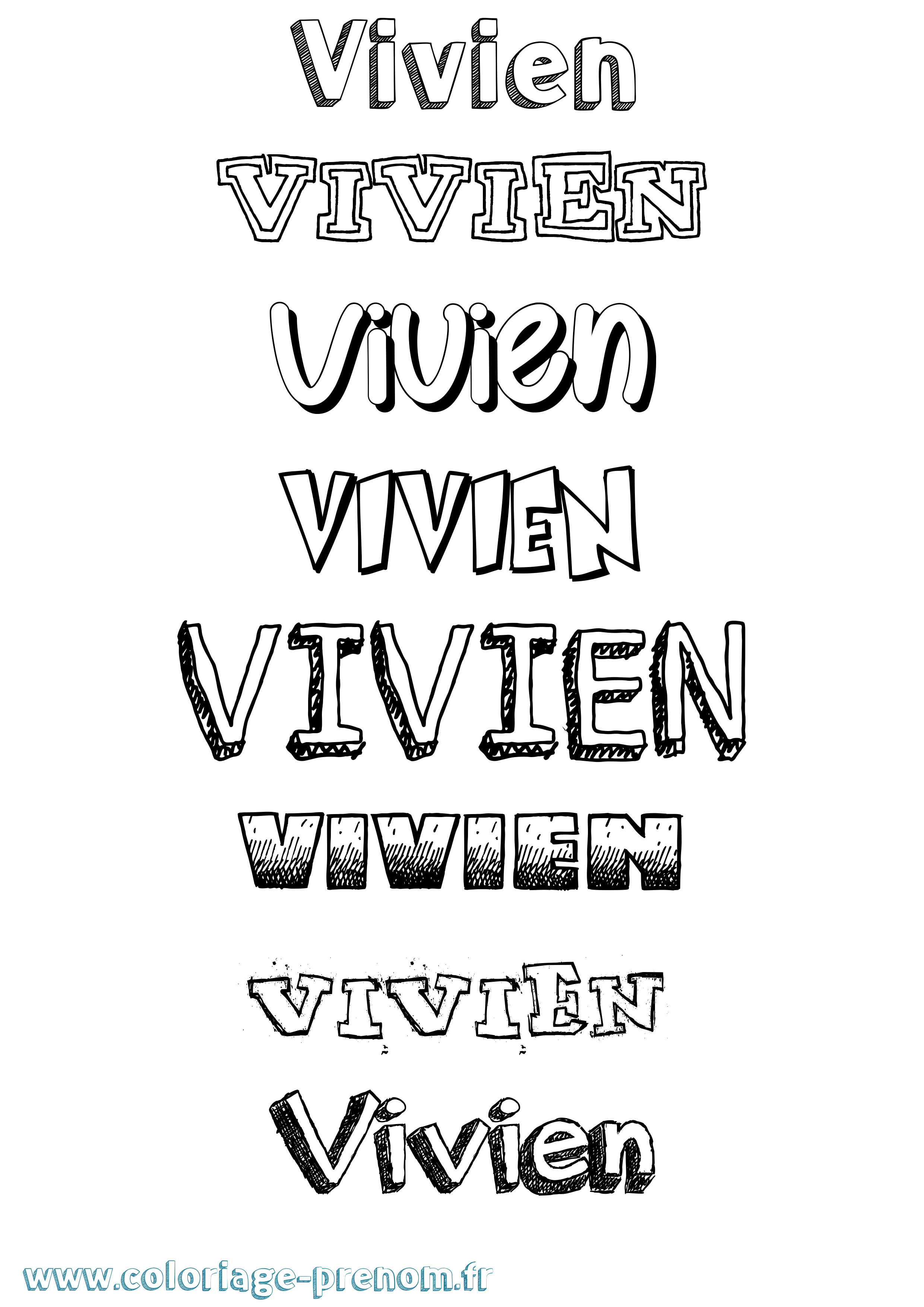 Coloriage Vivien Coloriage prénom Vivien