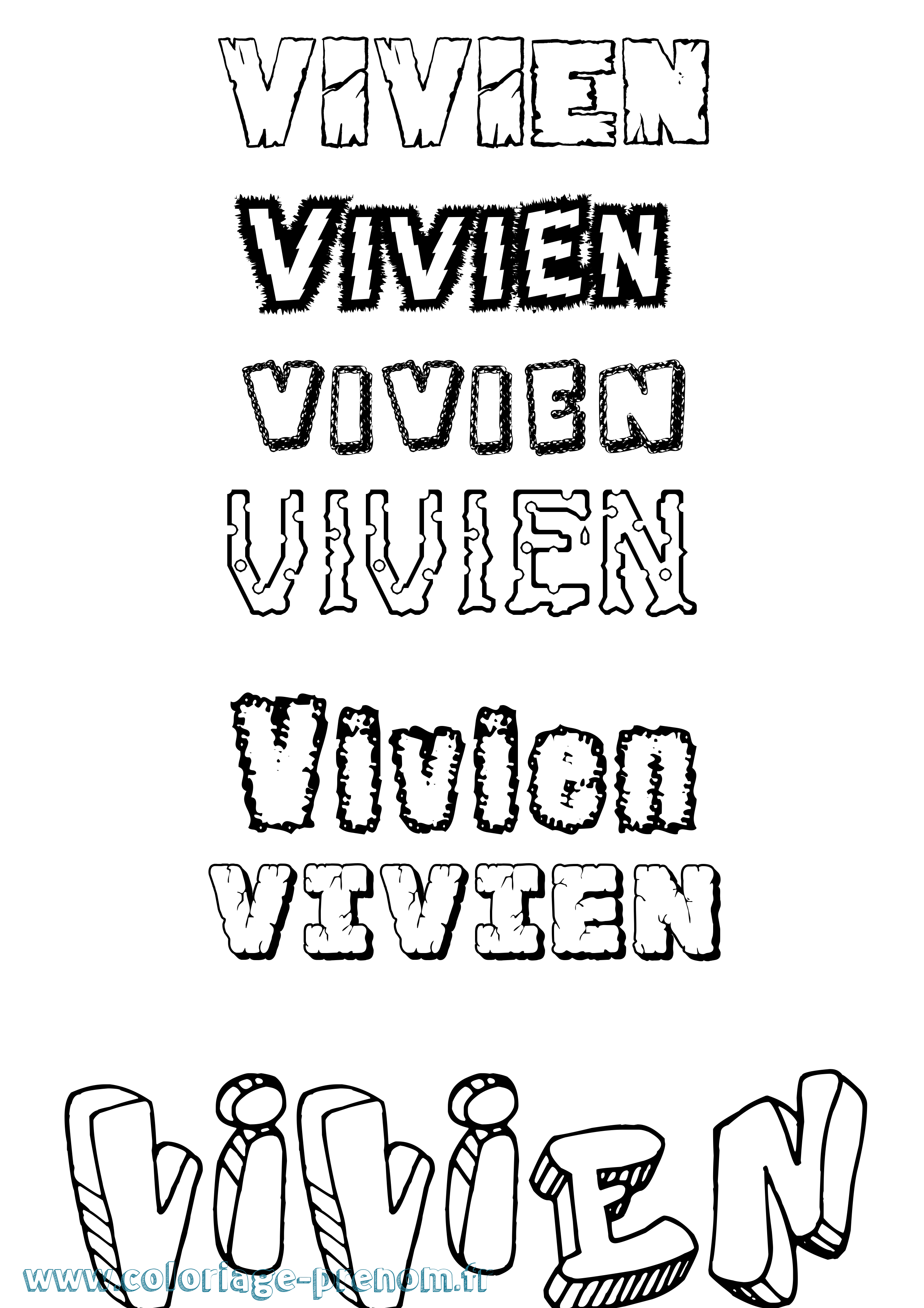 Coloriage Vivien Coloriage prénom Vivien