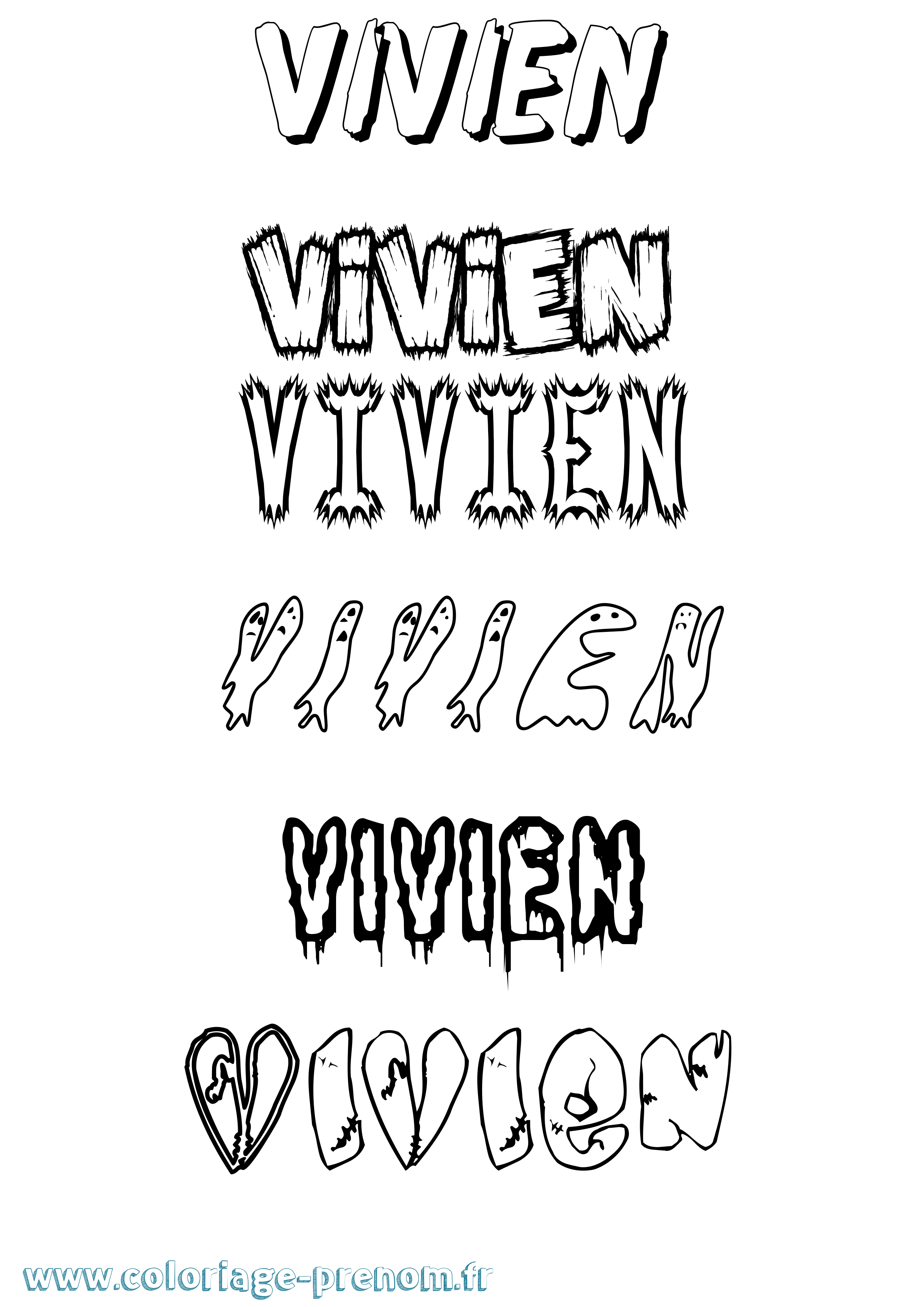 Coloriage Vivien Coloriage prénom Vivien