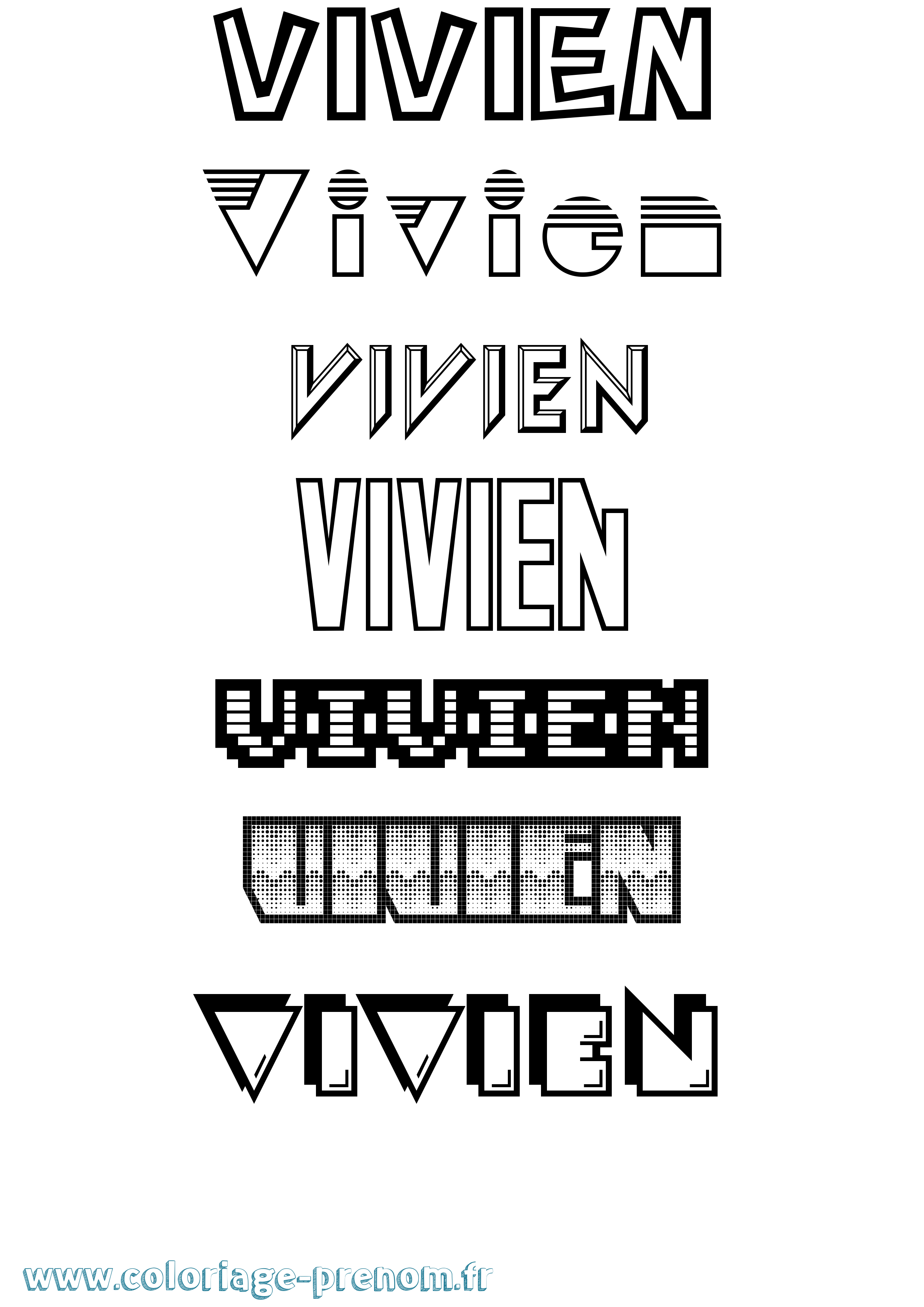 Coloriage prénom Vivien