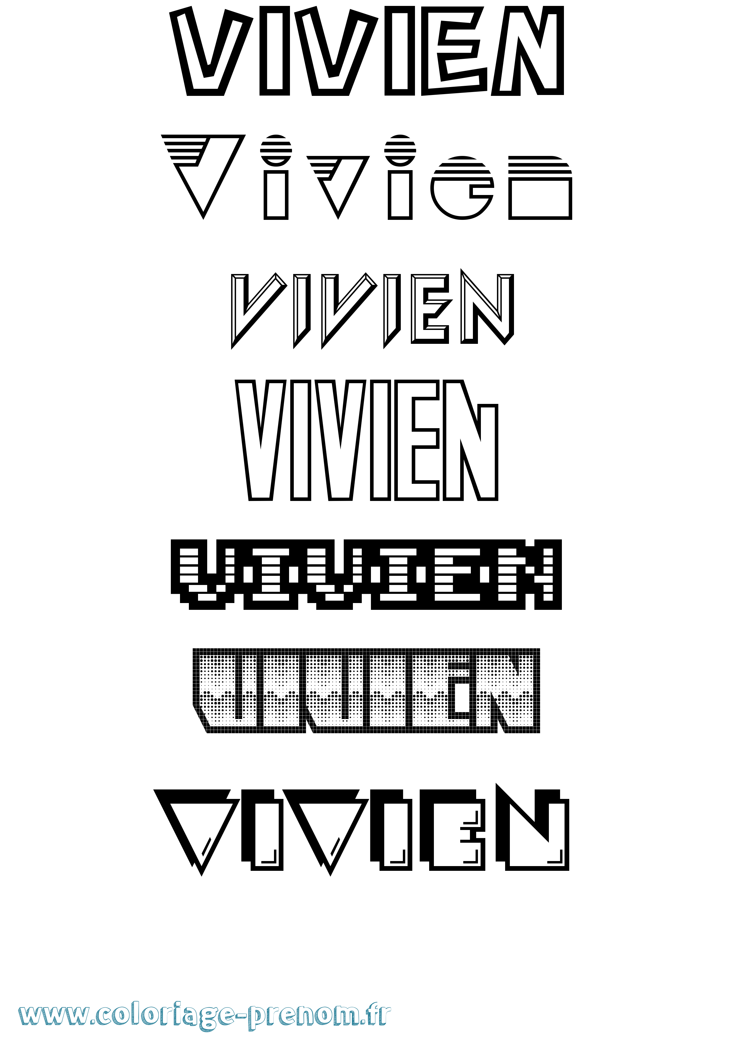 Coloriage Vivien Coloriage prénom Vivien