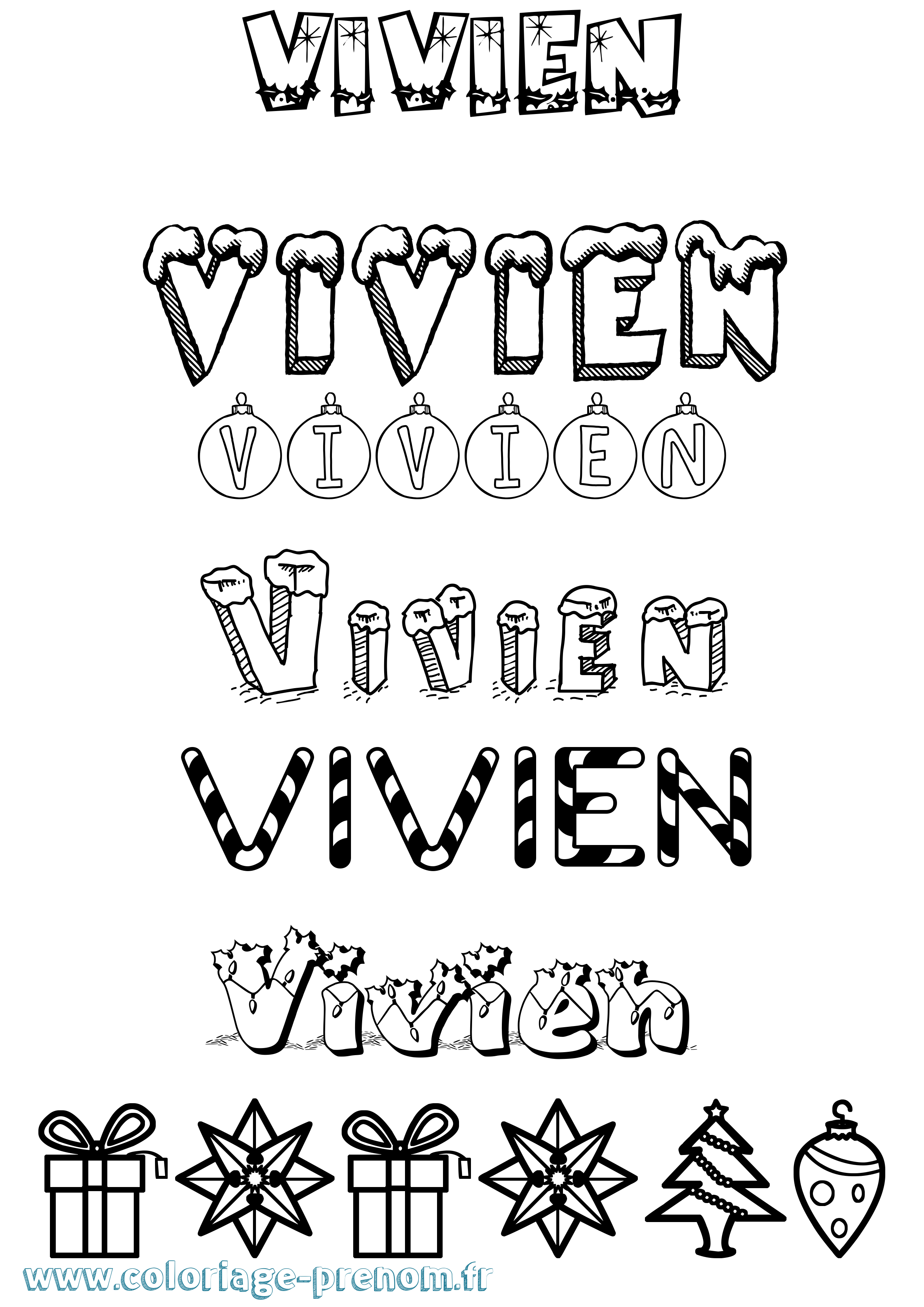 Coloriage Vivien Coloriage prénom Vivien