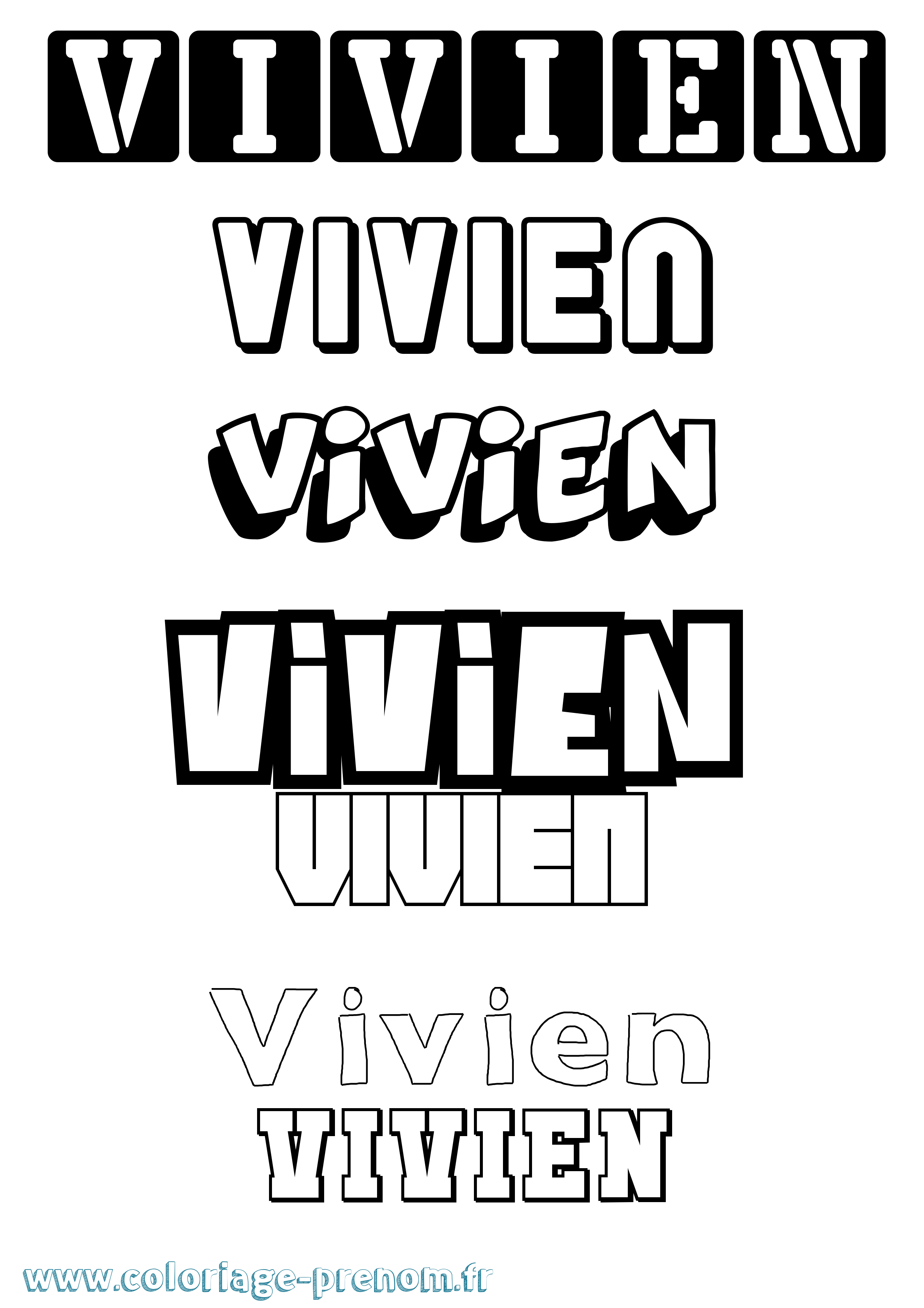 Coloriage Vivien Coloriage prénom Vivien