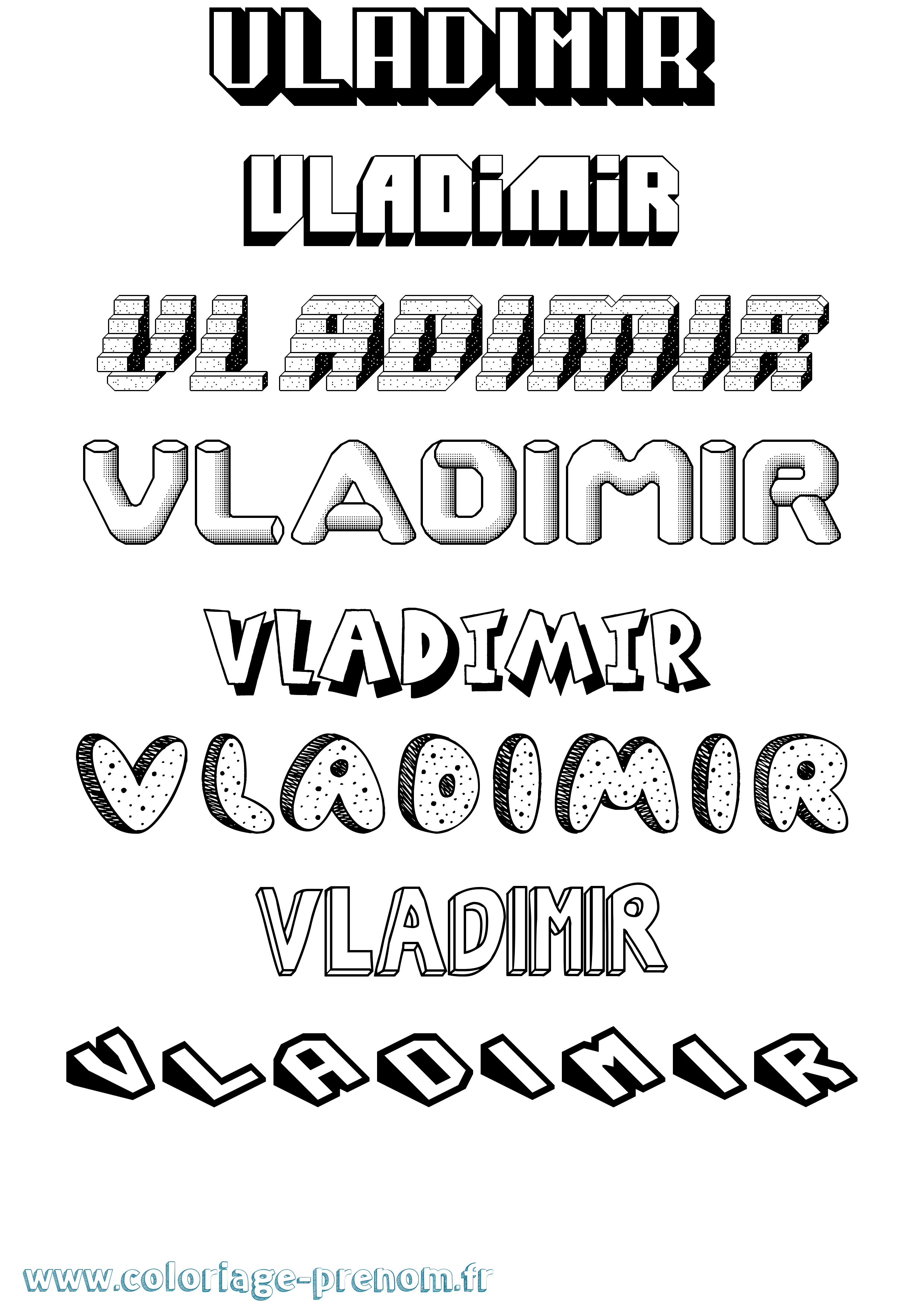 Coloriage prénom Vladimir