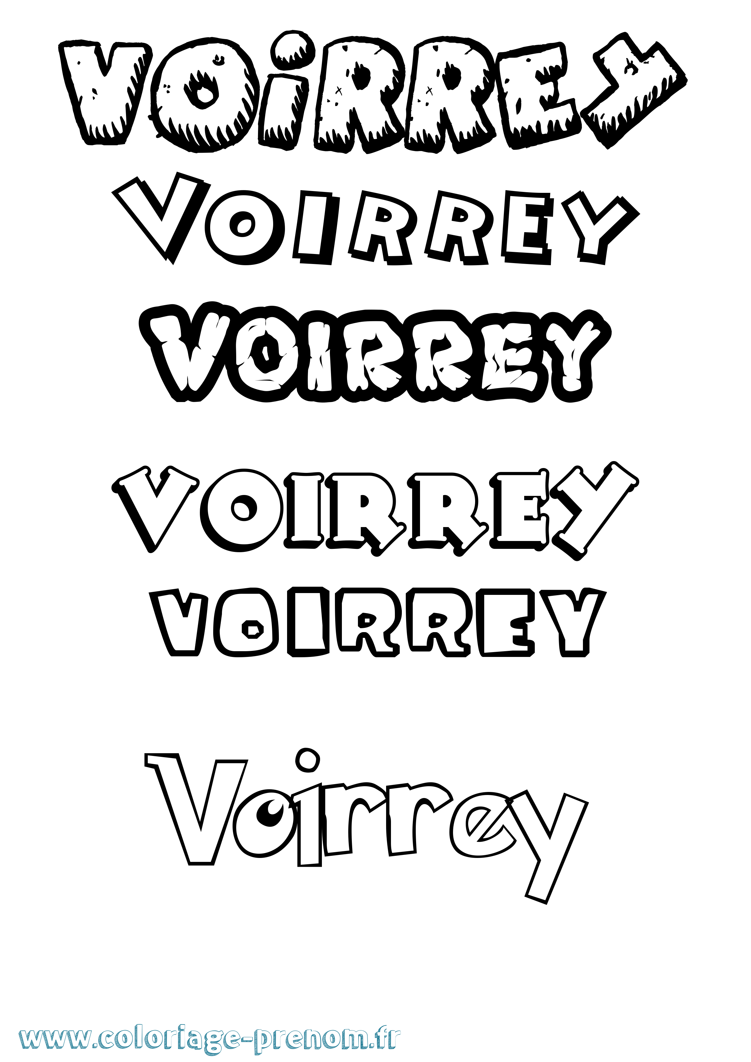 Coloriage prénom Voirrey Dessin Animé