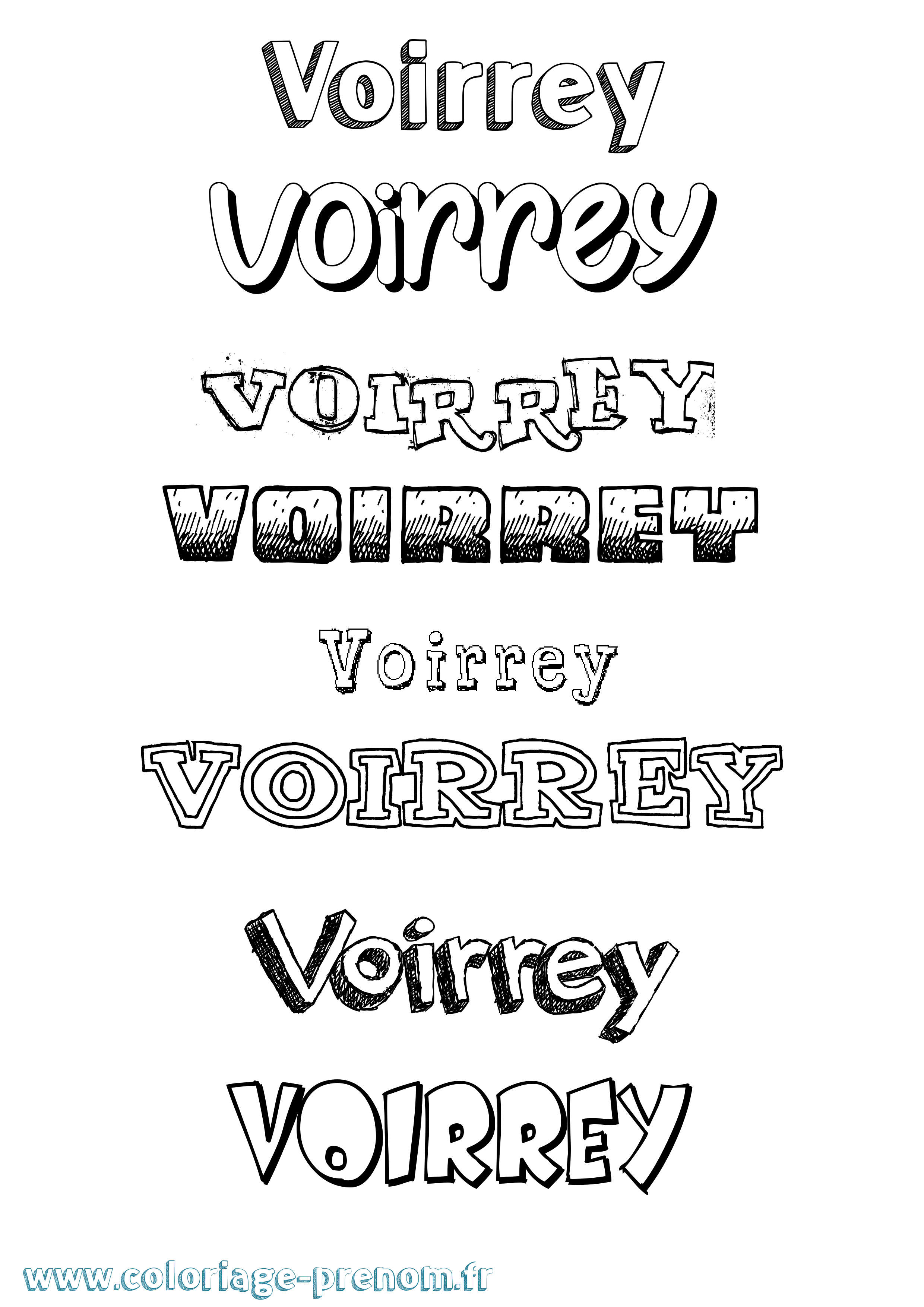 Coloriage Voirrey Dessiné Coloriage prénom Voirrey Dessiné