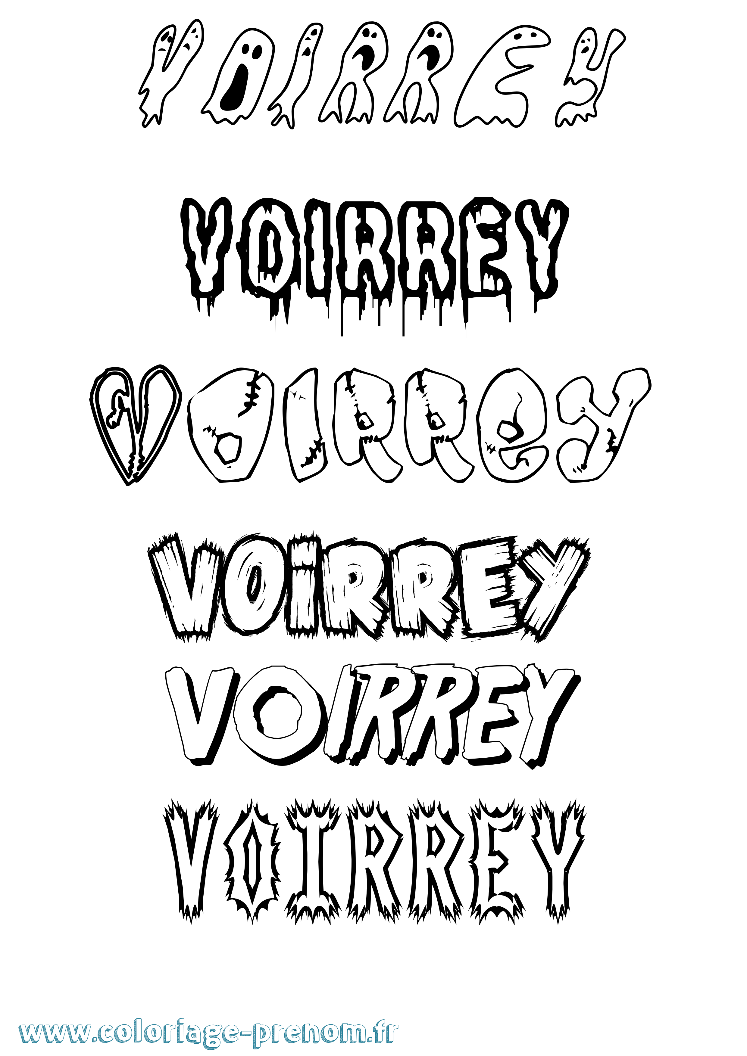 Coloriage prénom Voirrey Frisson