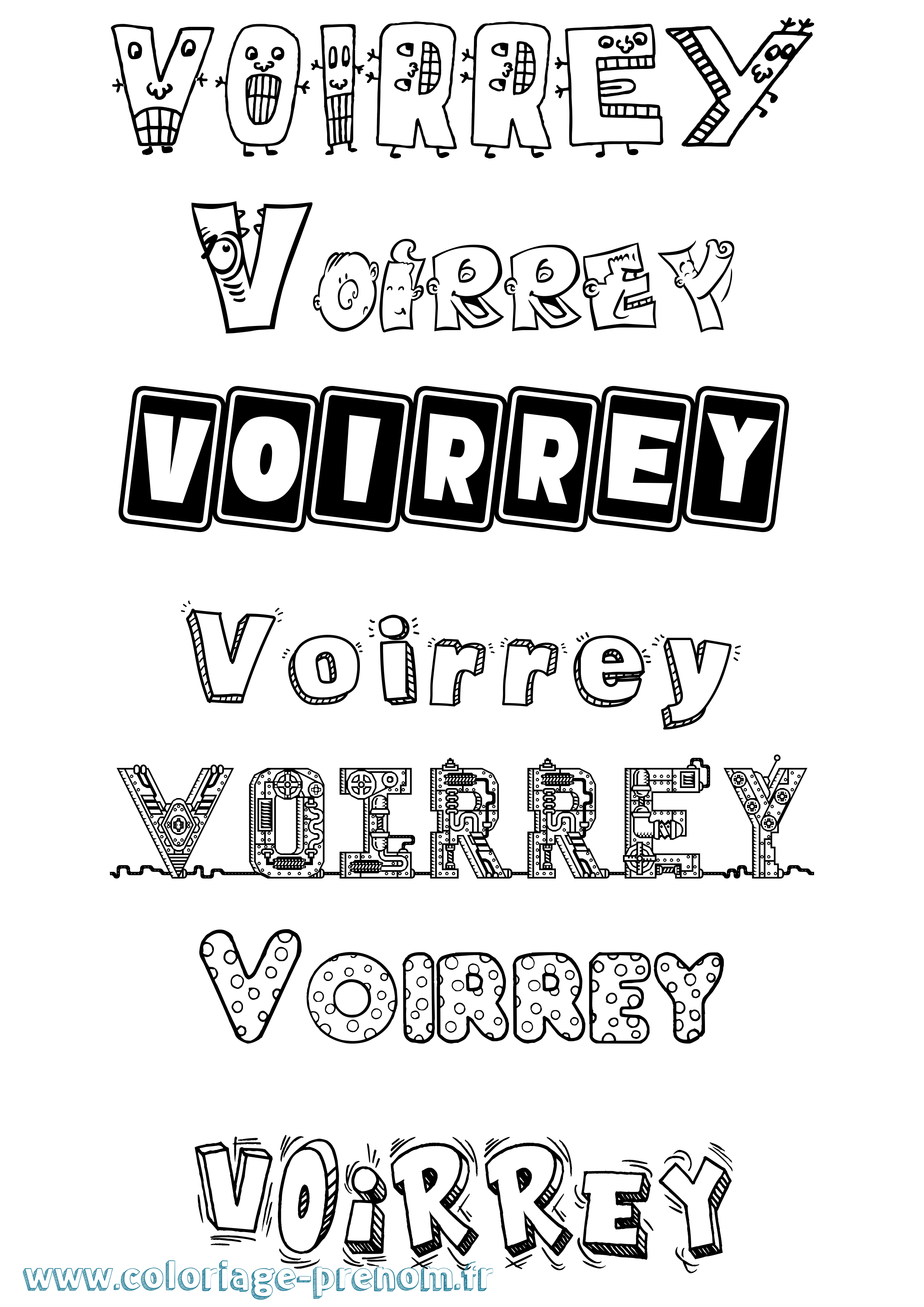 Coloriage Voirrey Fun Coloriage prénom Voirrey Fun