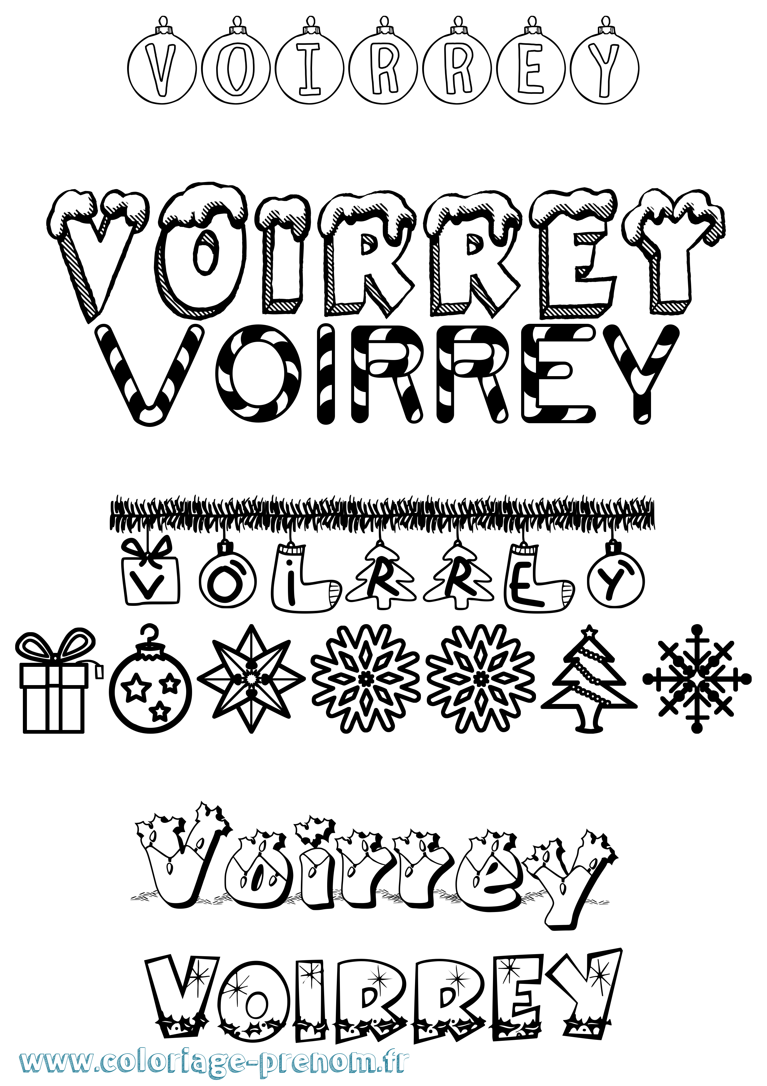 Coloriage Voirrey Noël Coloriage prénom Voirrey Noël
