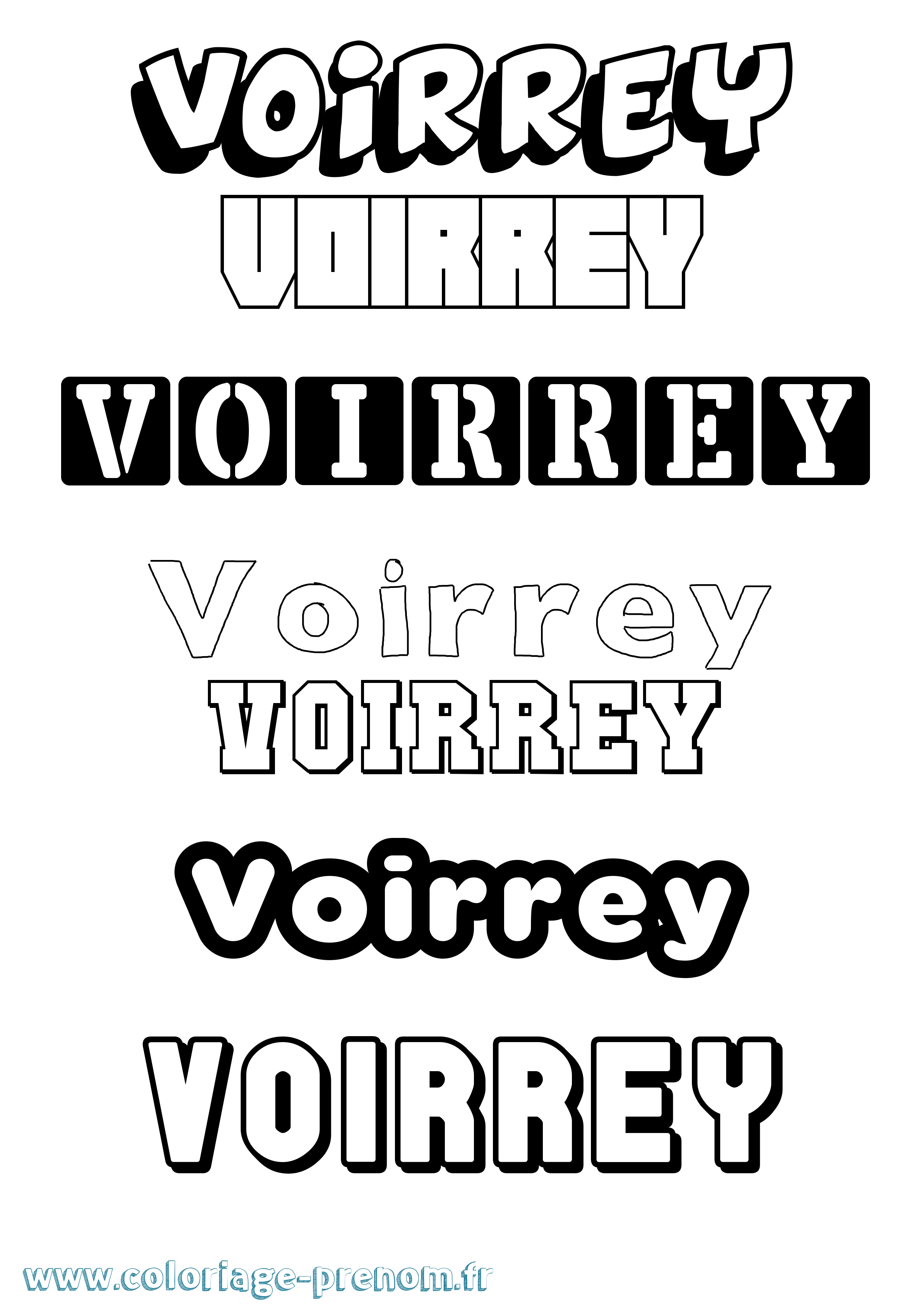 Coloriage prénom Voirrey Simple
