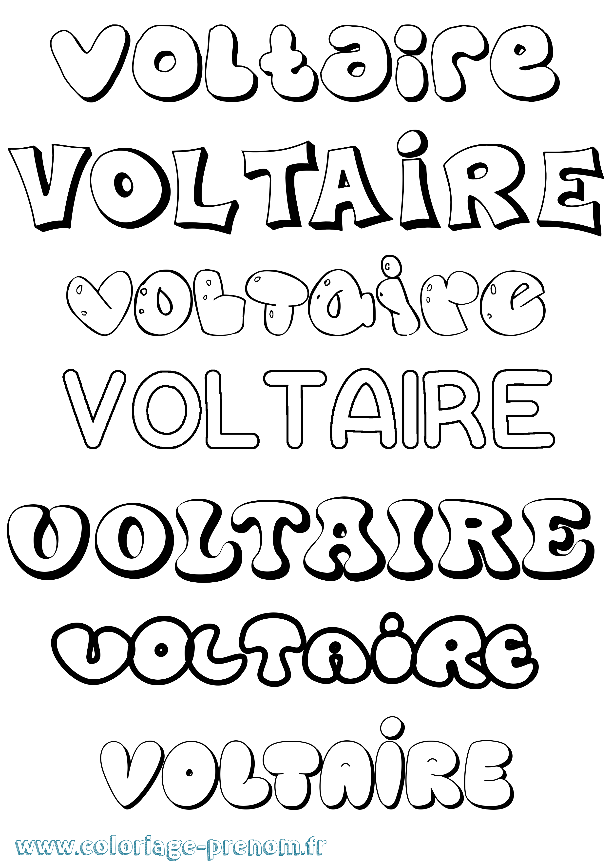 Coloriage Voltaire Coloriage prénom Voltaire