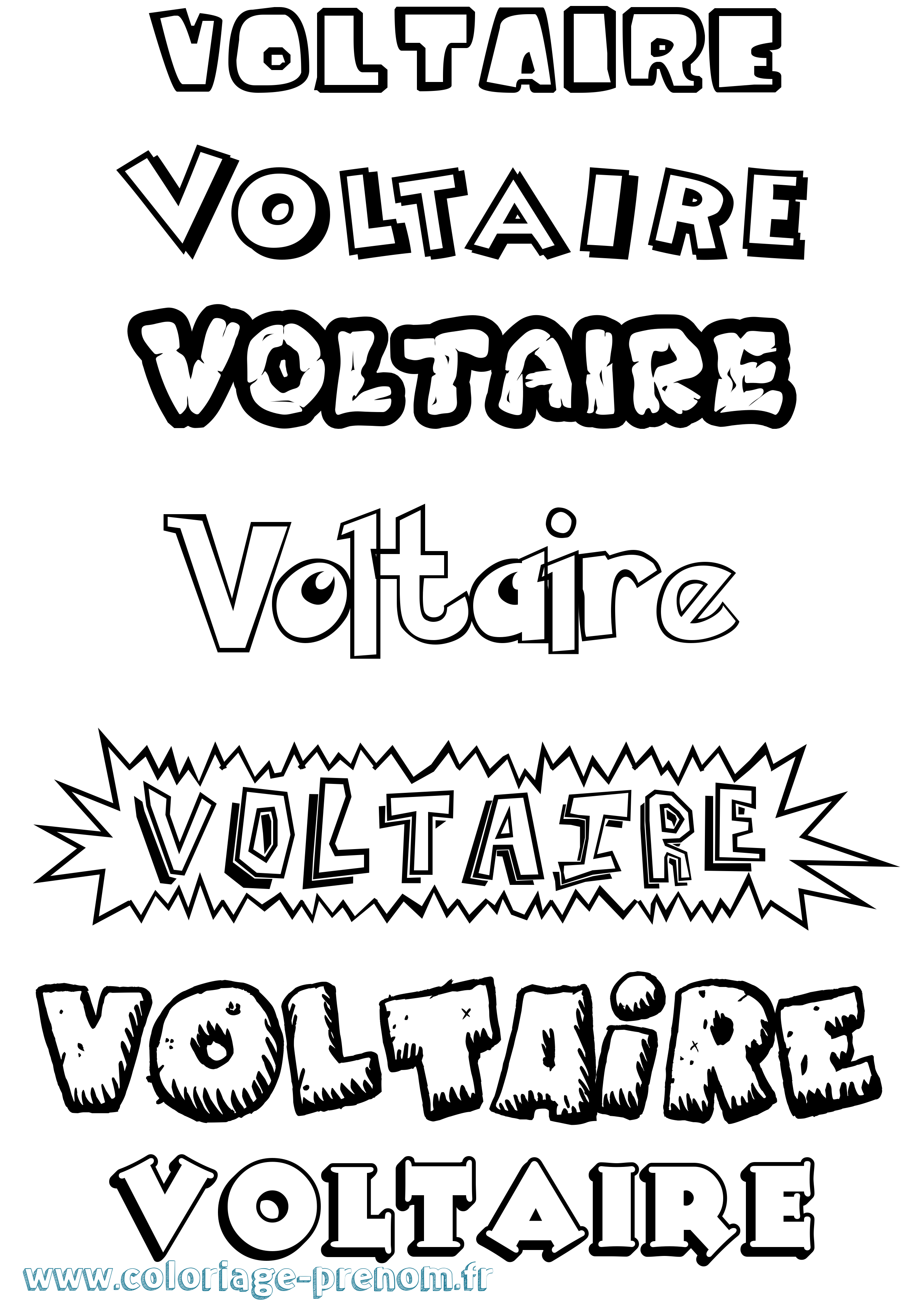 Coloriage Voltaire Coloriage prénom Voltaire