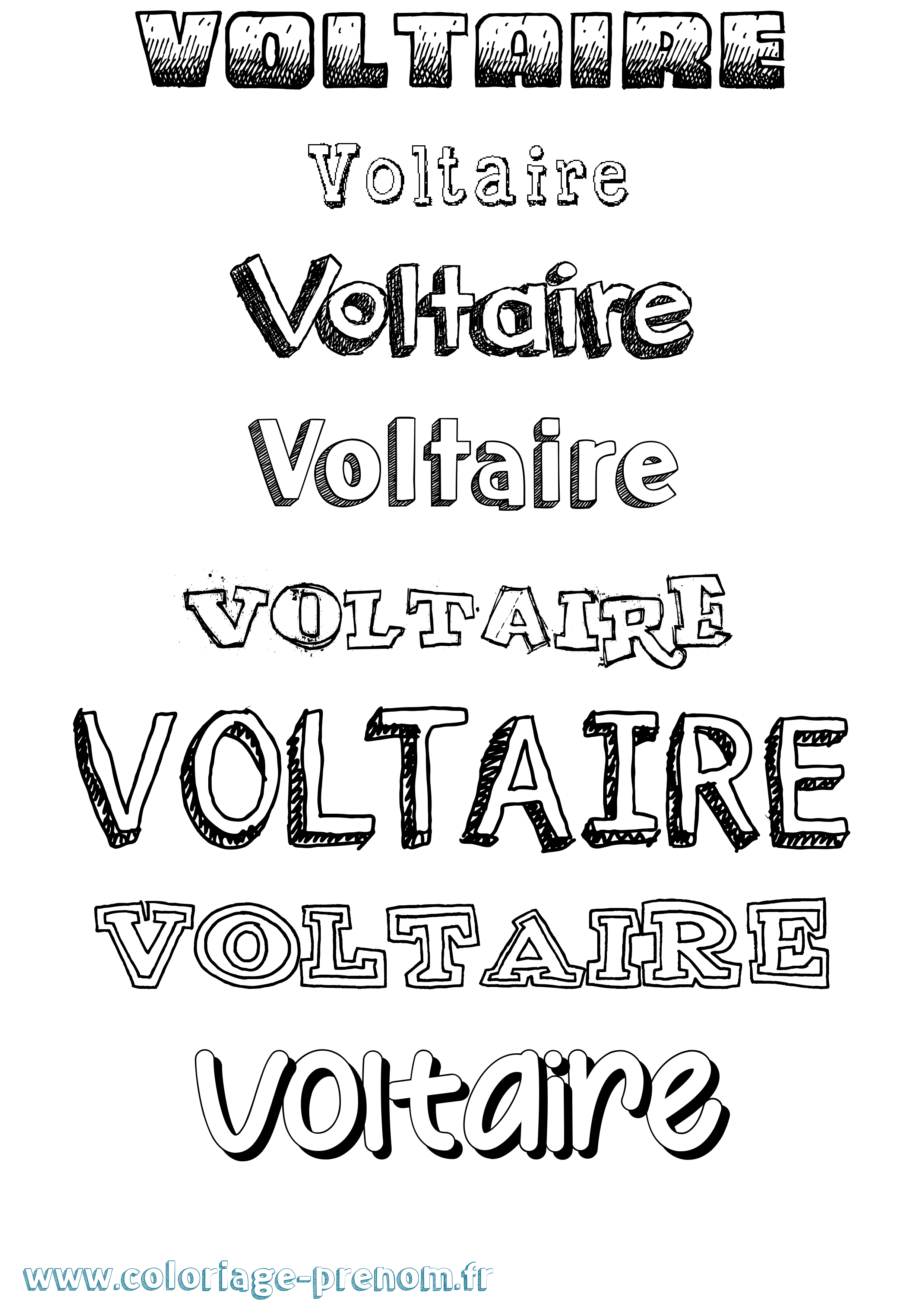 Coloriage Voltaire Coloriage prénom Voltaire