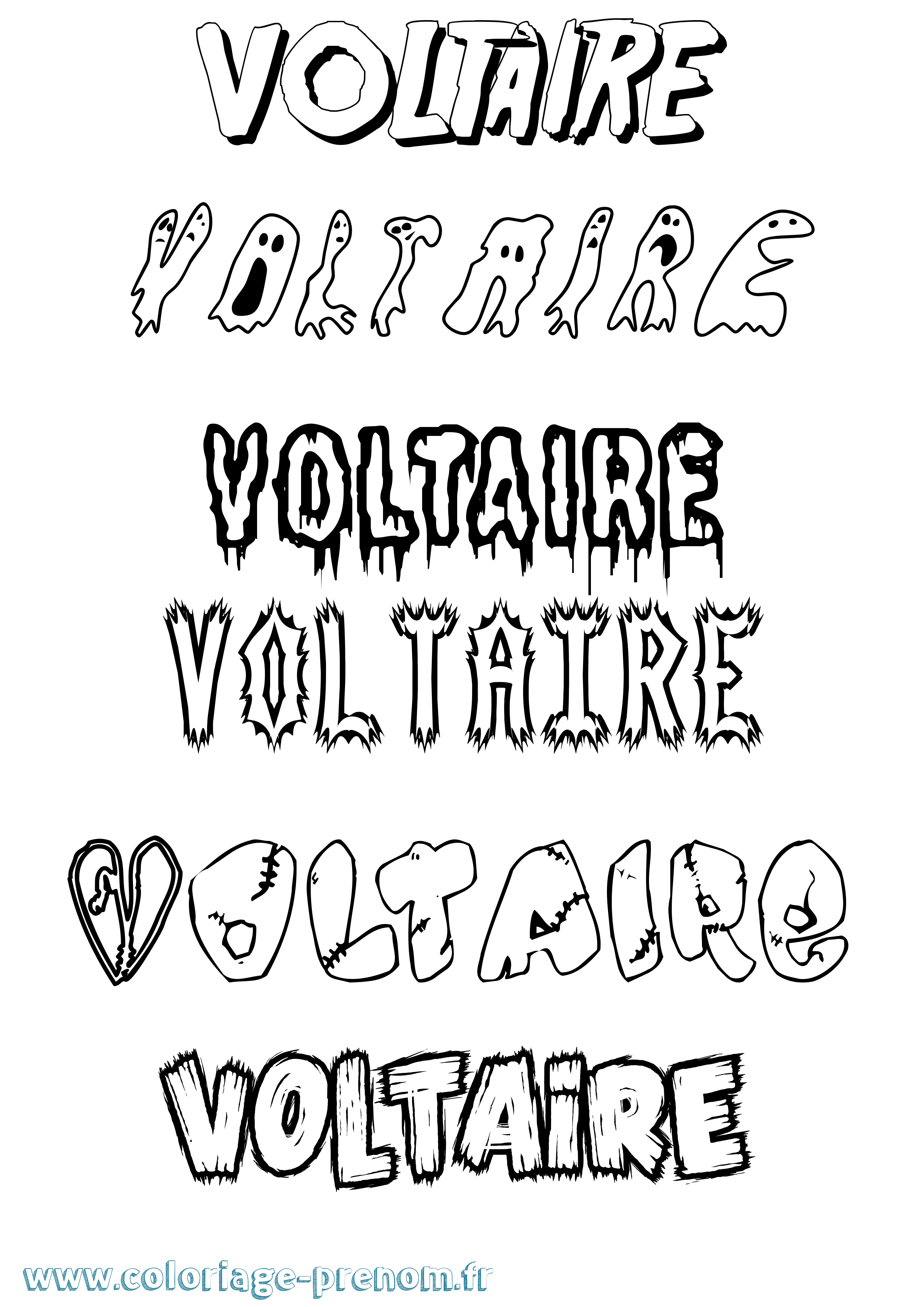 Coloriage prénom Voltaire Frisson