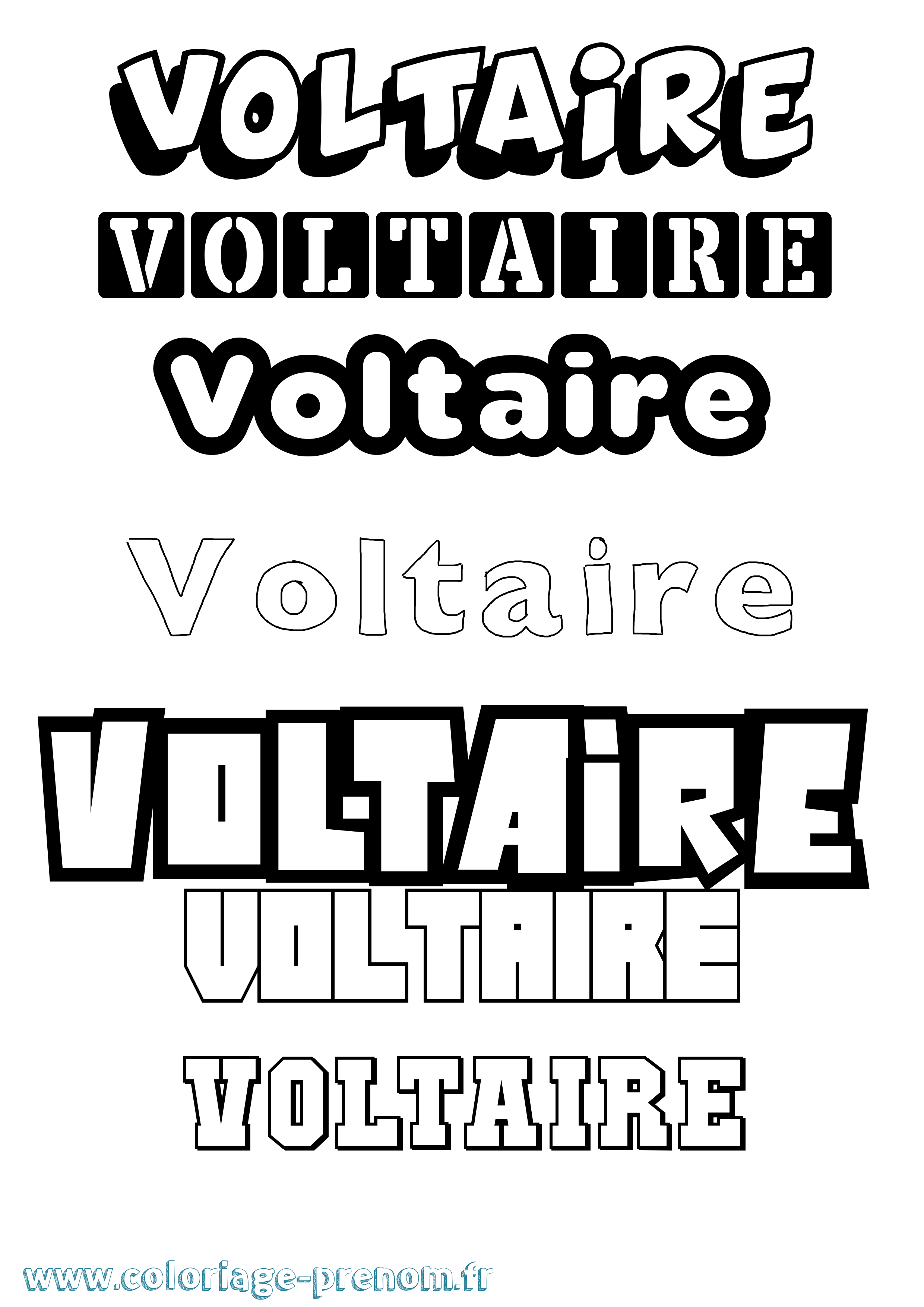 Coloriage Voltaire Coloriage prénom Voltaire