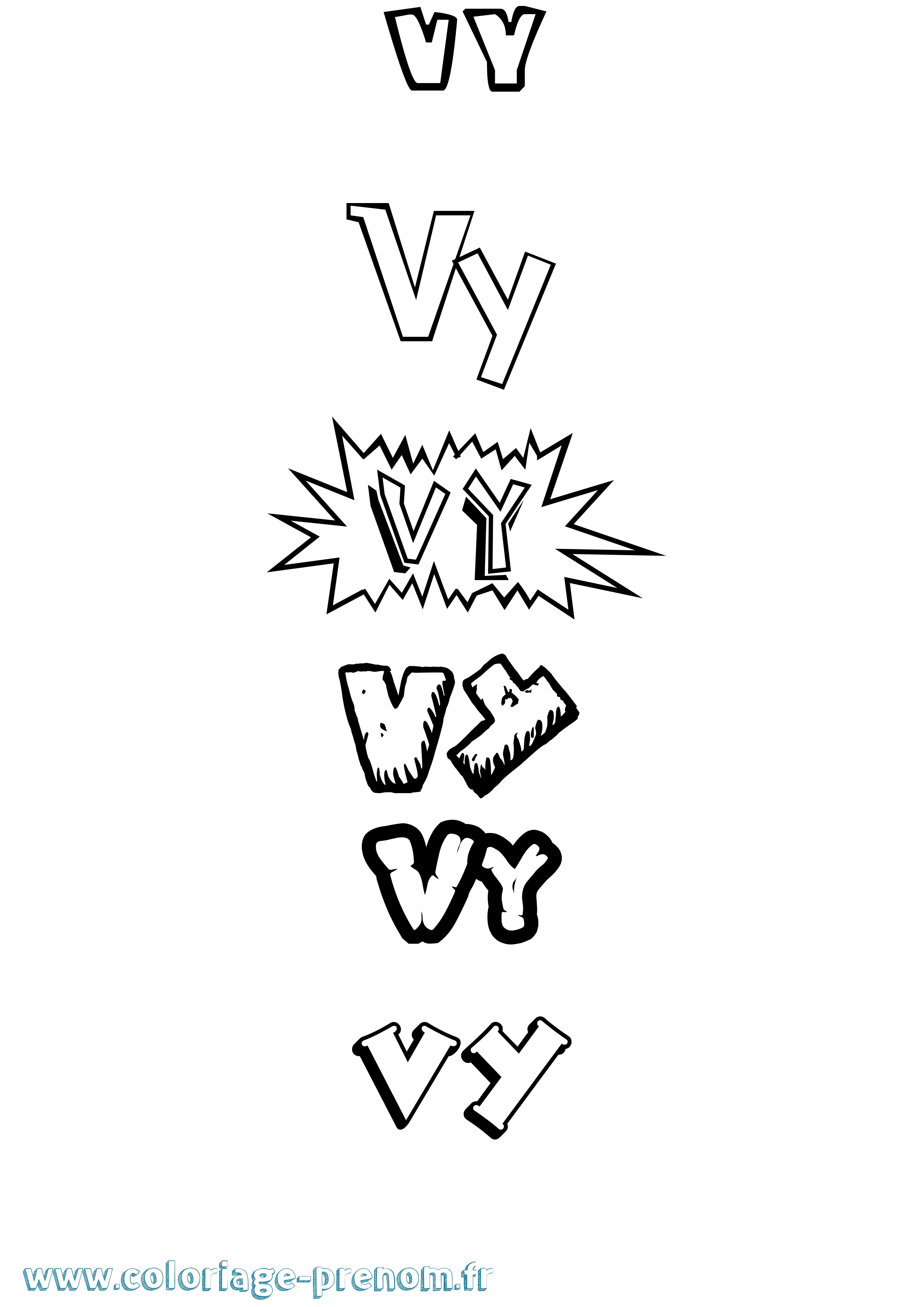 Coloriage Vy Dessin Animé Coloriage prénom Vy Dessin Animé
