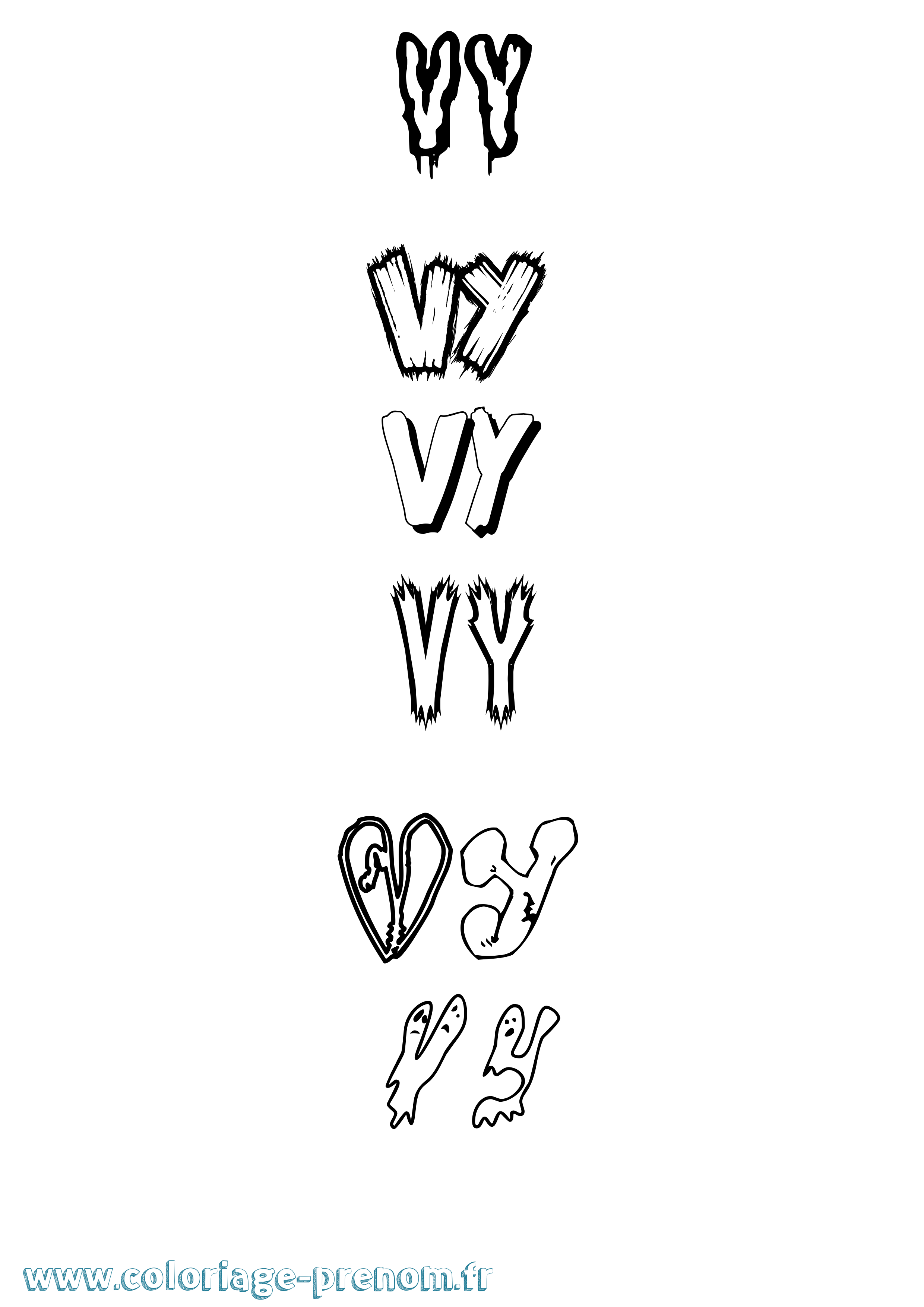 Coloriage Vy Frisson Coloriage prénom Vy Frisson