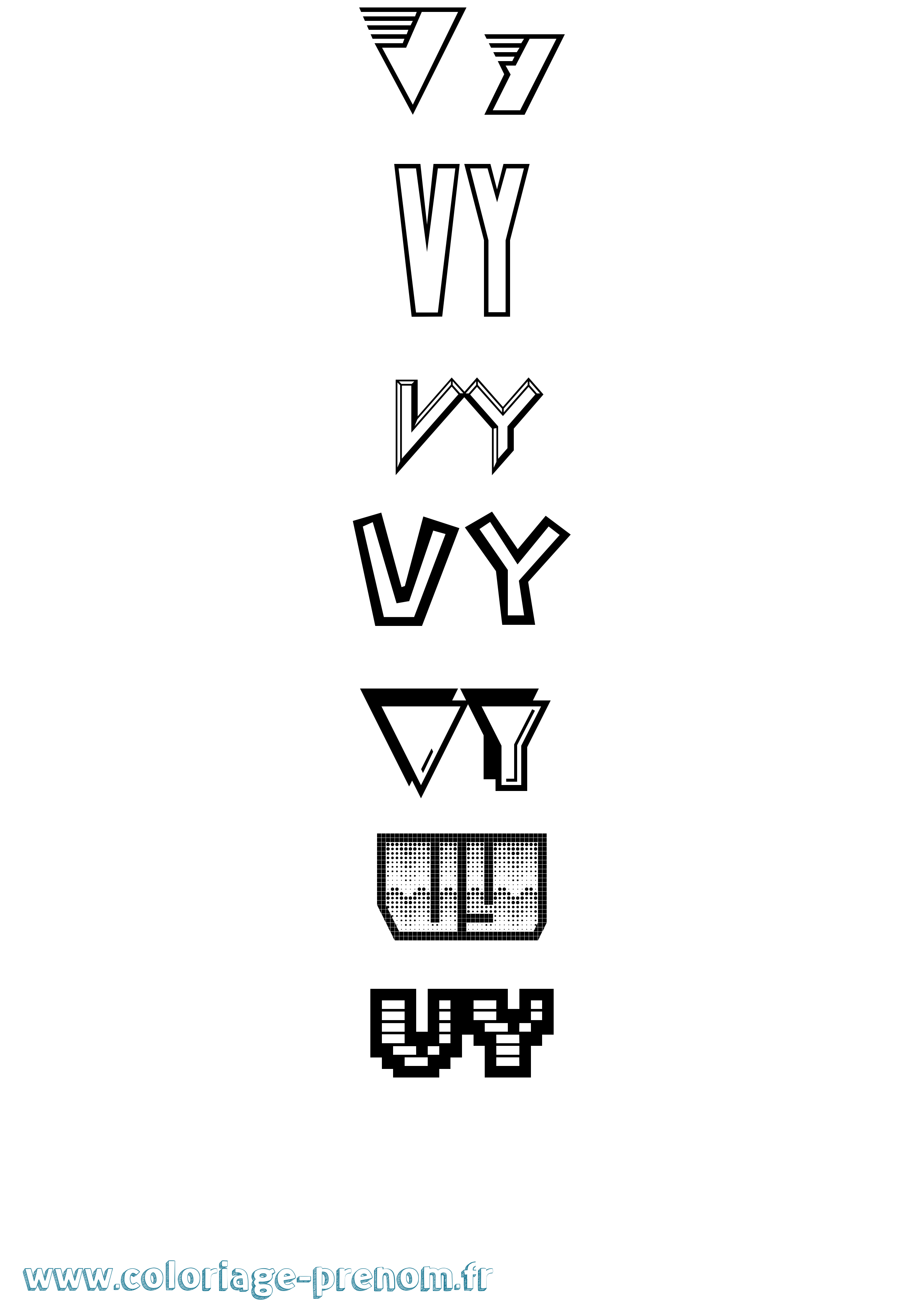 Coloriage Vy Jeux Vidéos Coloriage prénom Vy Jeux Vidéos
