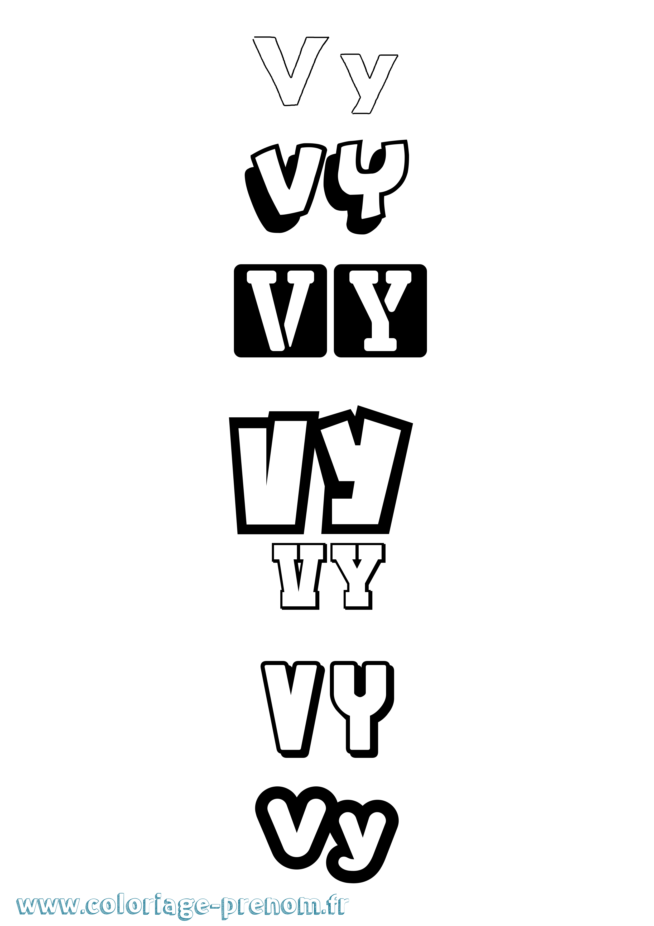 Coloriage Vy Simple Coloriage prénom Vy Simple