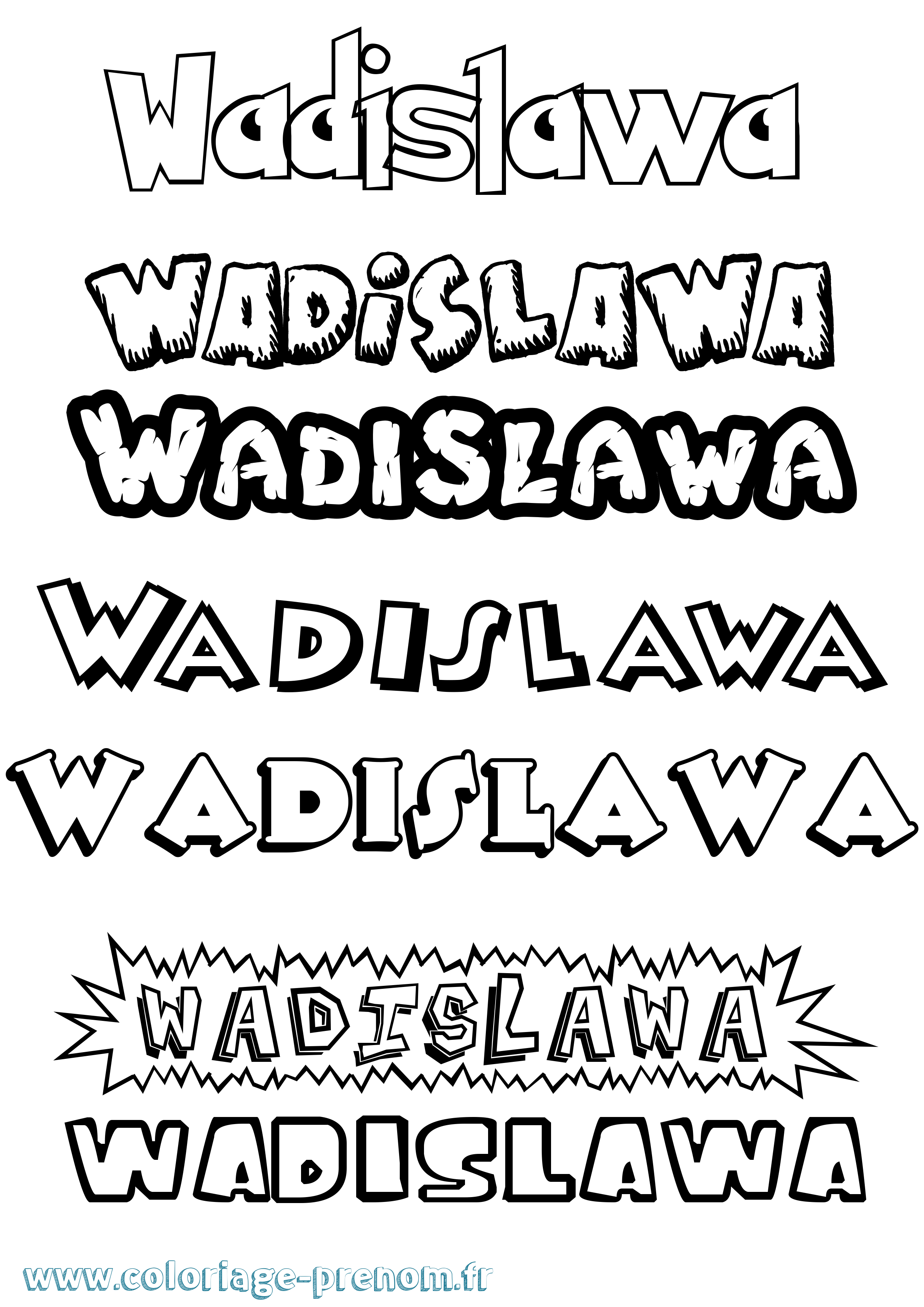 Coloriage prénom Wadislawa Dessin Animé